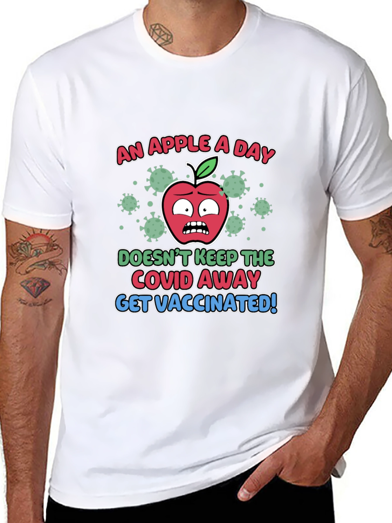Get Vaccinated Apple Graphic T-Shirt