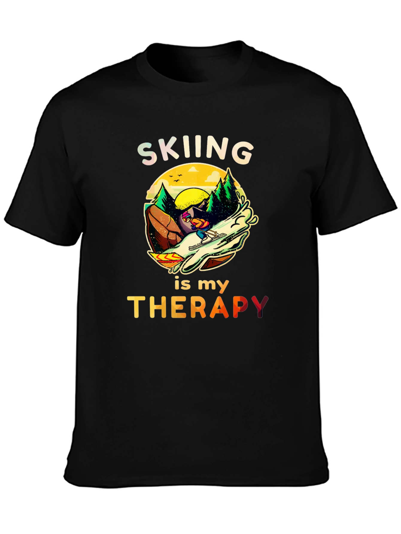 Skiing is my Therapy T-Shirt - Unisex Graphic Tee