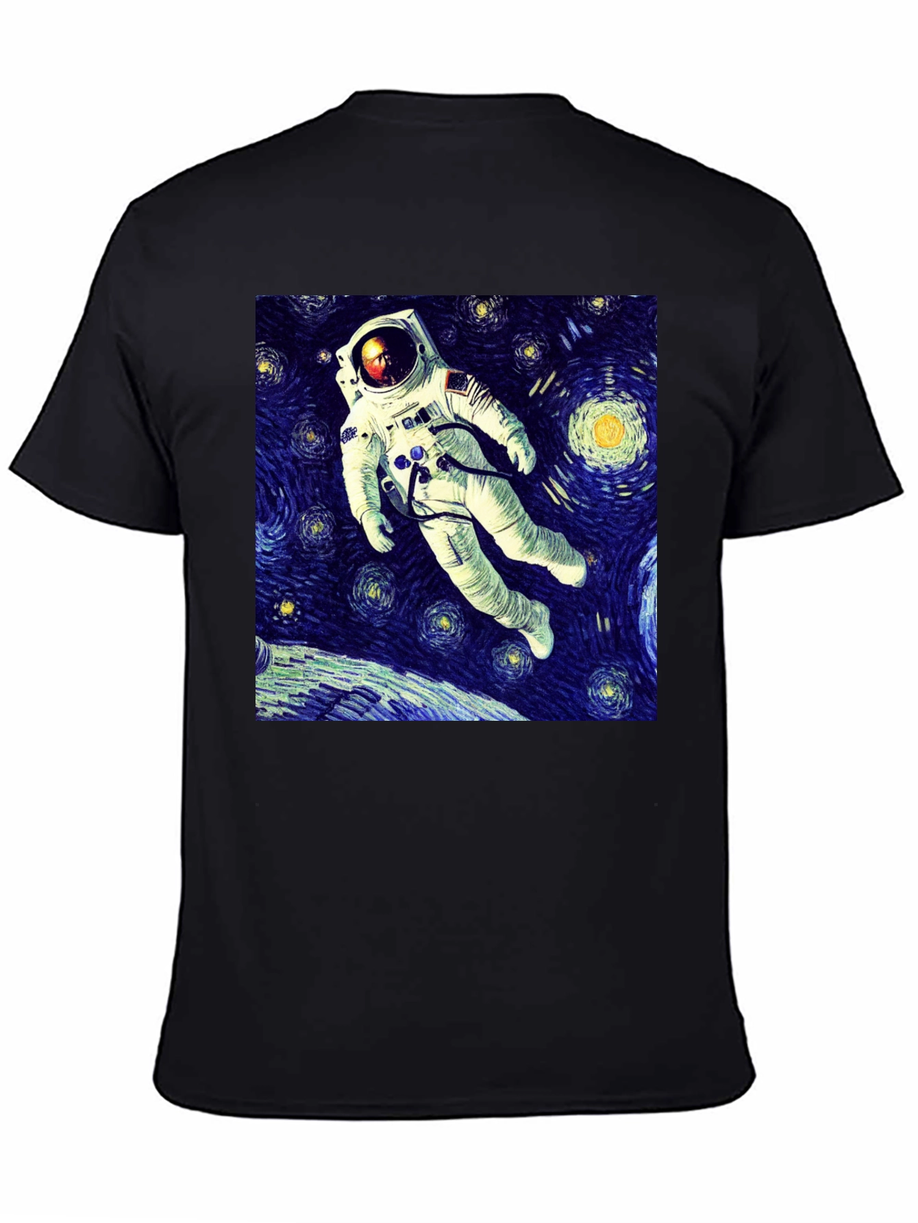 Starry Night Astronaut Graphic T-Shirt