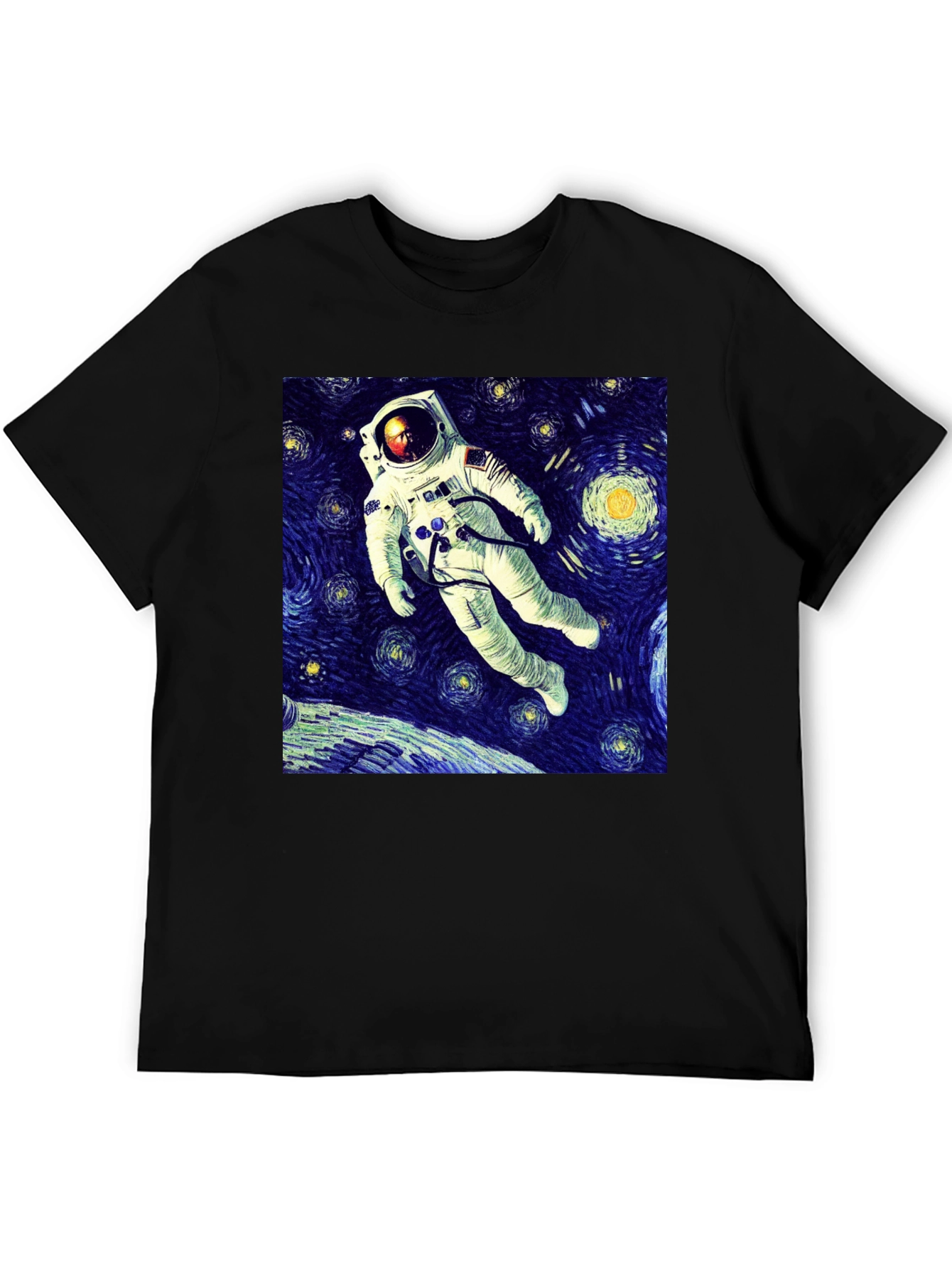 Starry Night Astronaut Graphic T-Shirt