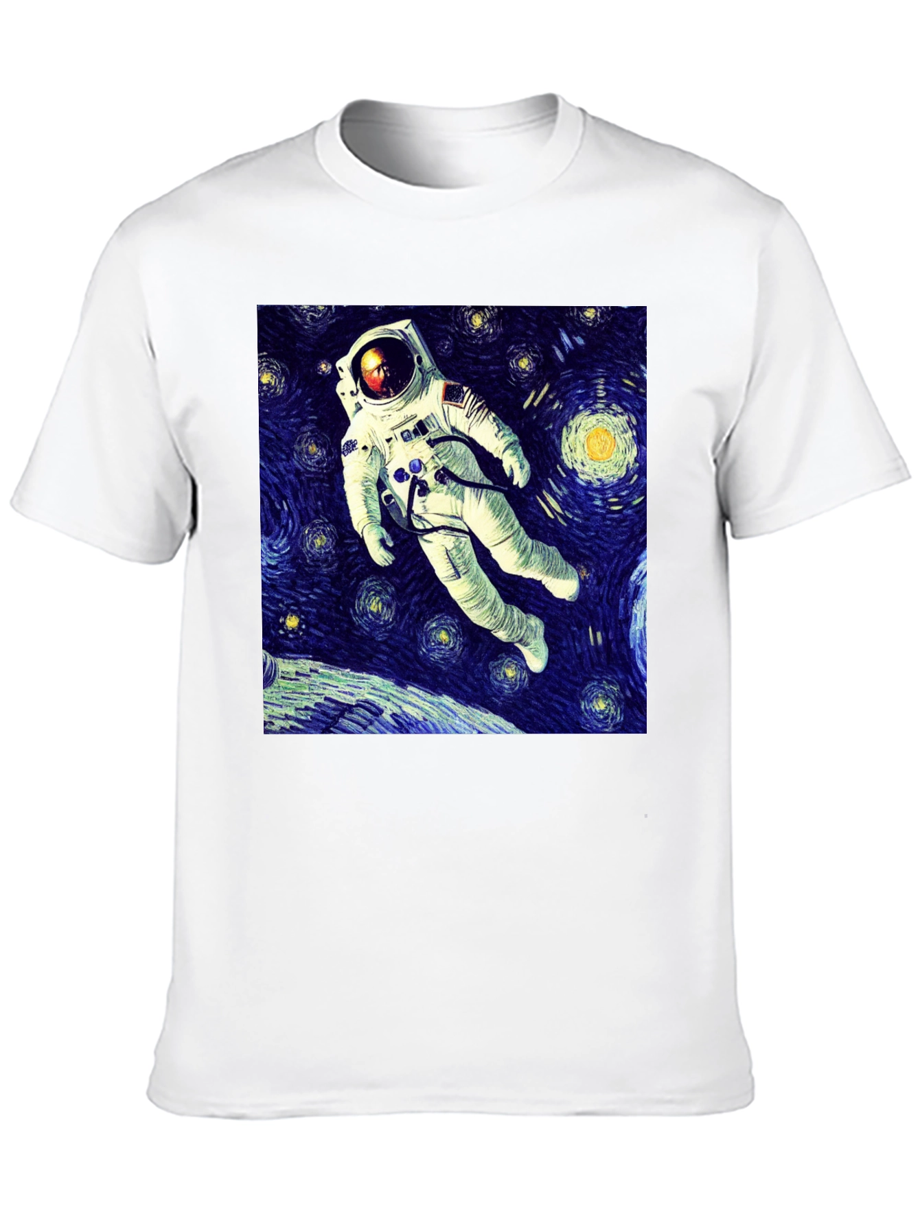 Starry Night Astronaut Graphic T-Shirt