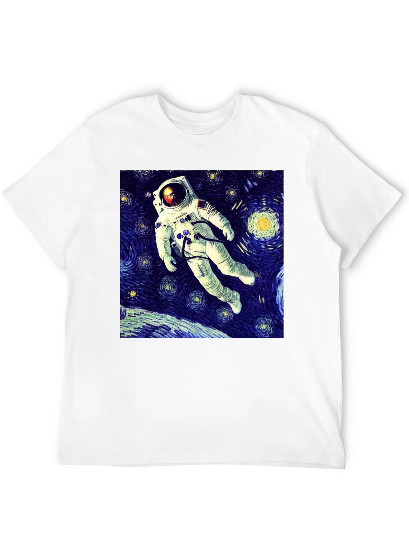 Starry Night Astronaut Graphic T-Shirt