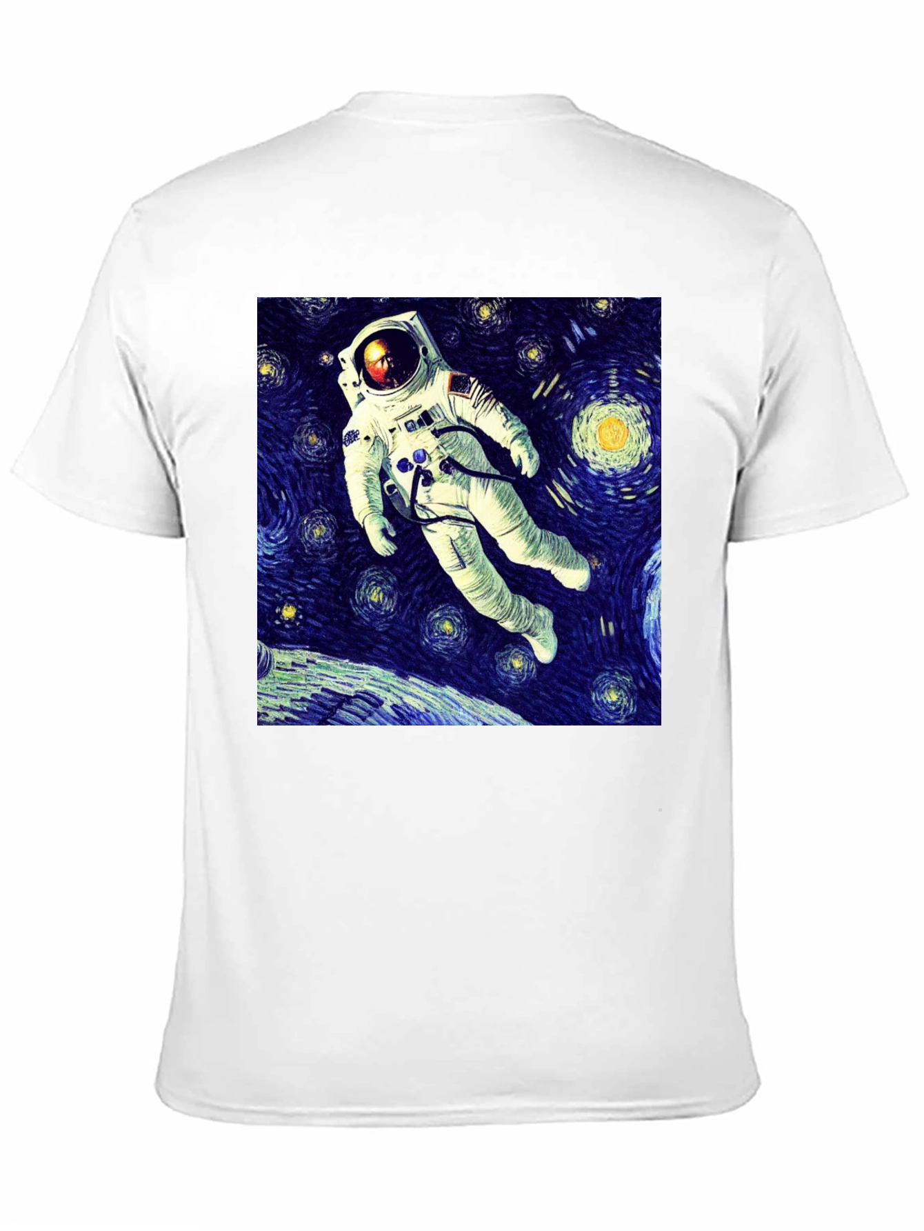 Starry Night Astronaut Graphic T-Shirt