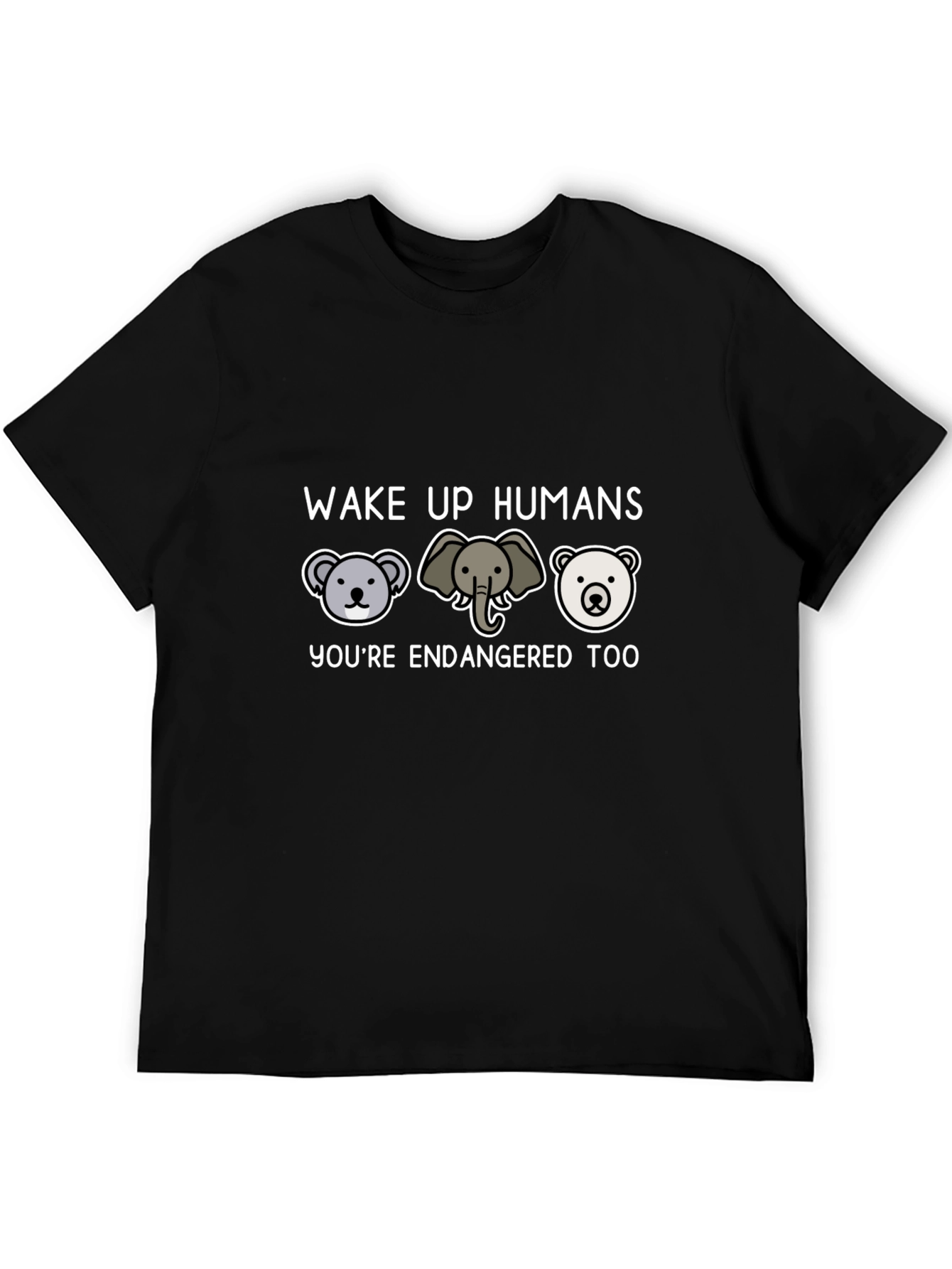 Endangered Animals Graphic Tee - Wake Up Humans T-Shirt