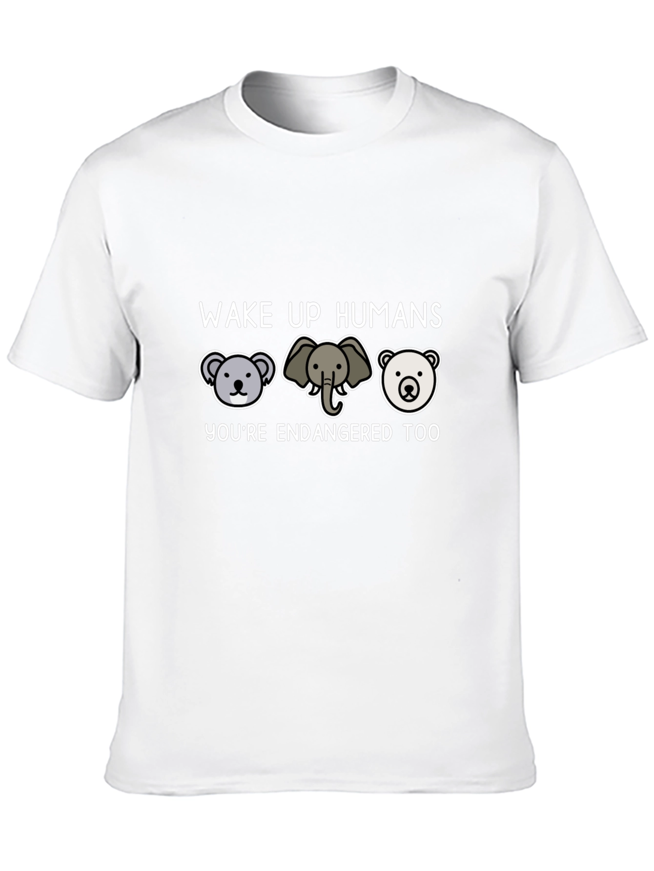 Endangered Animals Graphic Tee - Wake Up Humans T-Shirt