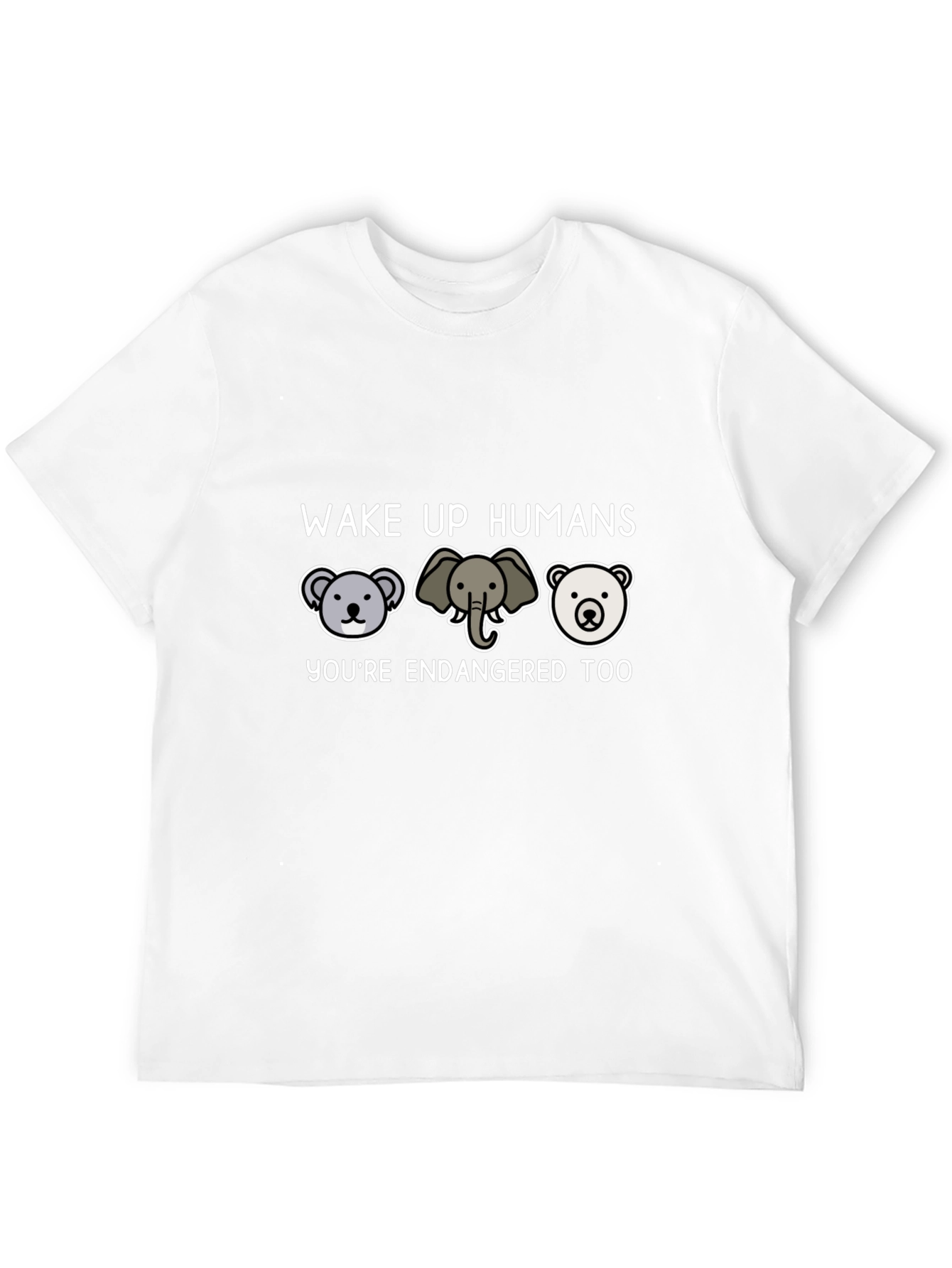 Endangered Animals Graphic Tee - Wake Up Humans T-Shirt