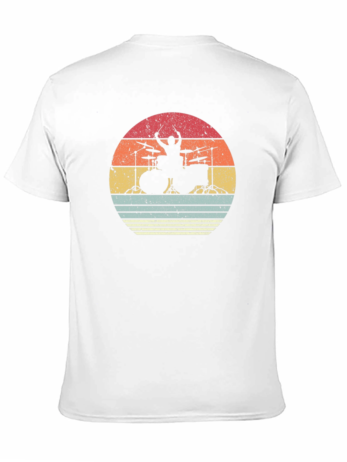 Retro Drummer Sunset T-Shirt - Music Lover Tee