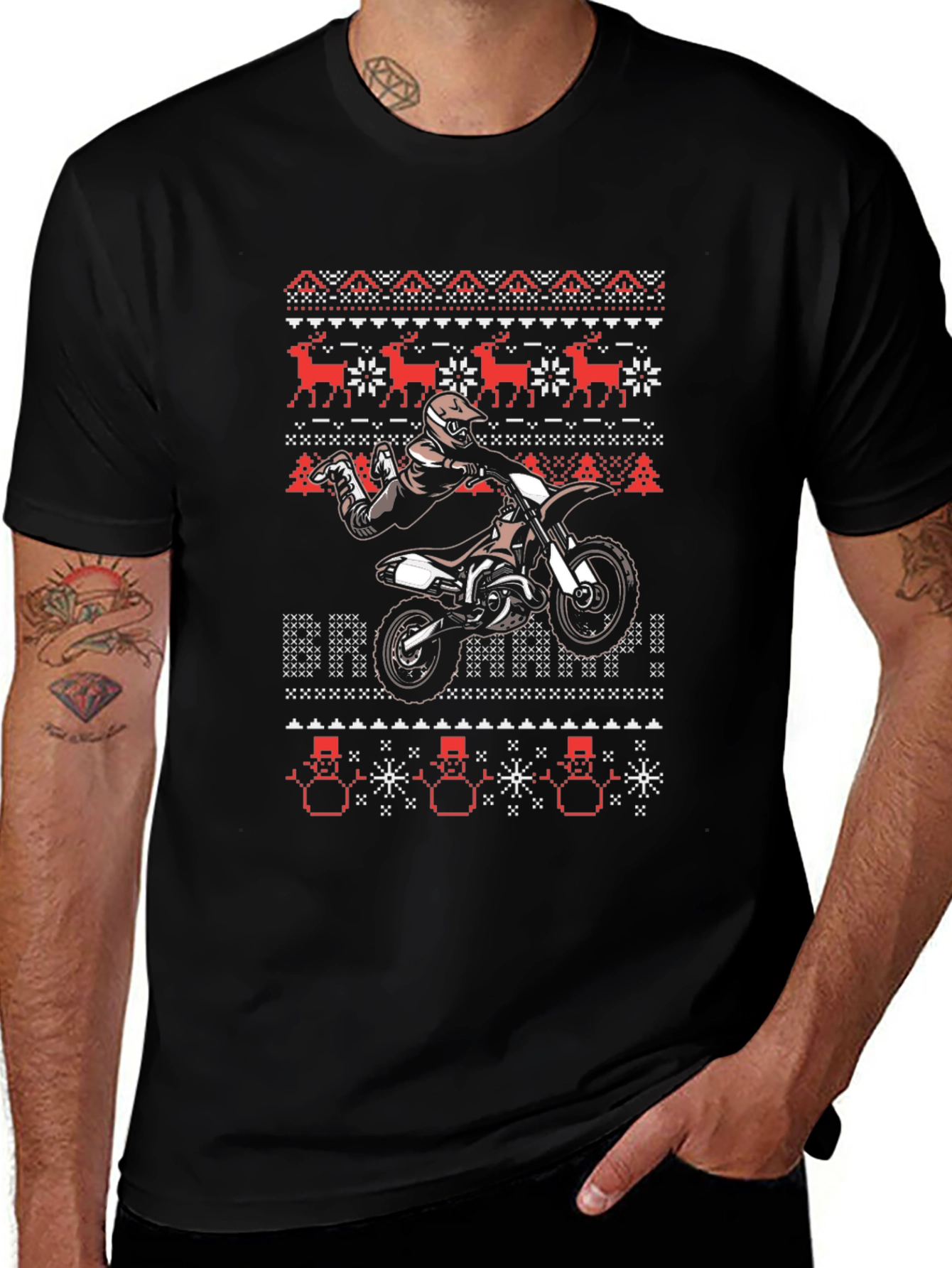 Motocross Ugly Christmas Sweater T-Shirt
