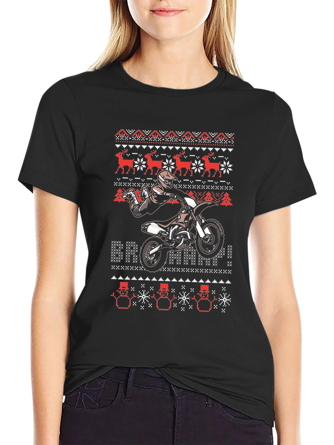 Motocross Ugly Christmas Sweater T-Shirt