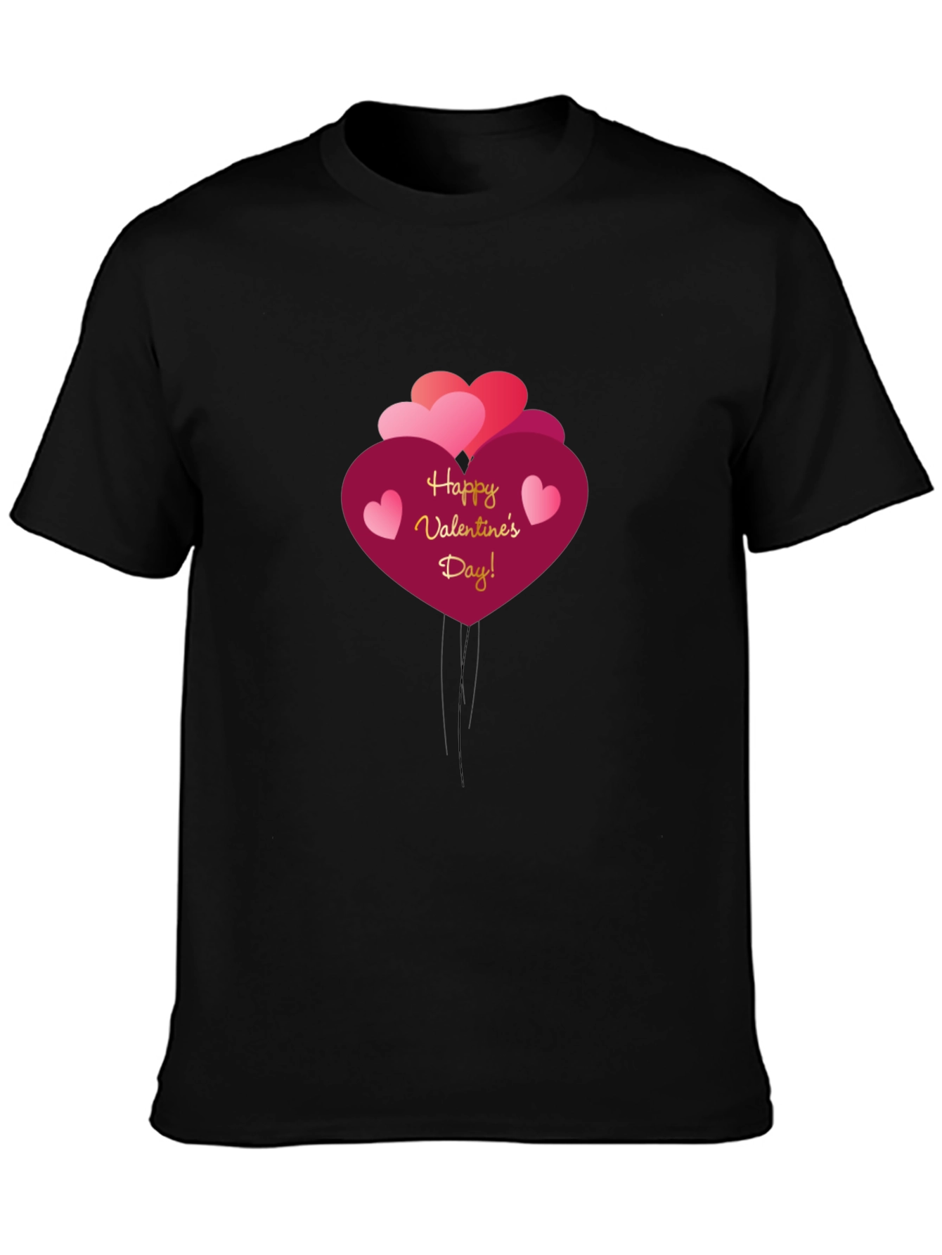 Happy Valentines Day Heart Balloon Graphic T-Shirt