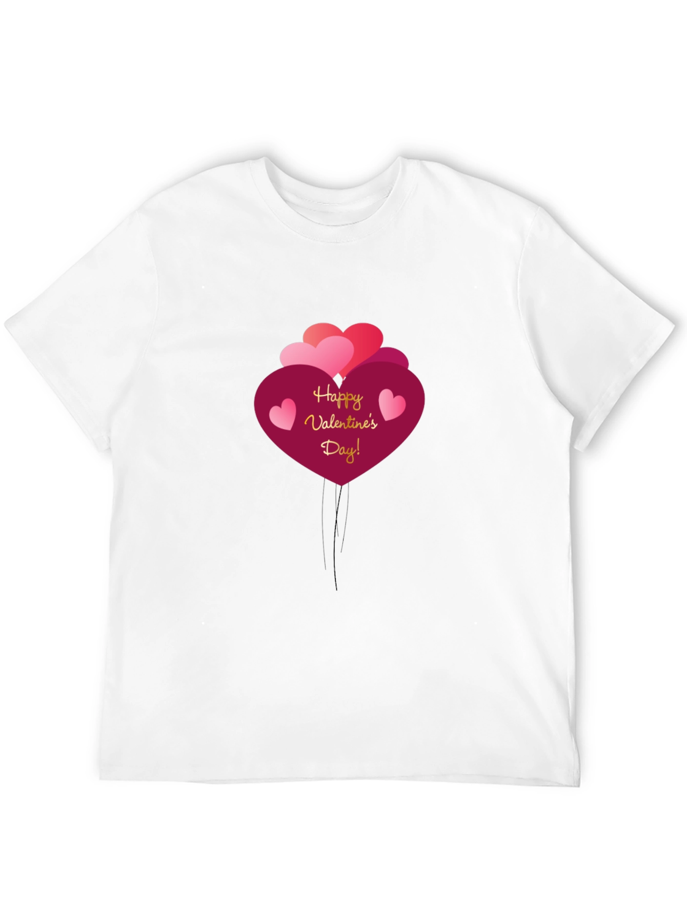 Happy Valentines Day Heart Balloon Graphic T-Shirt