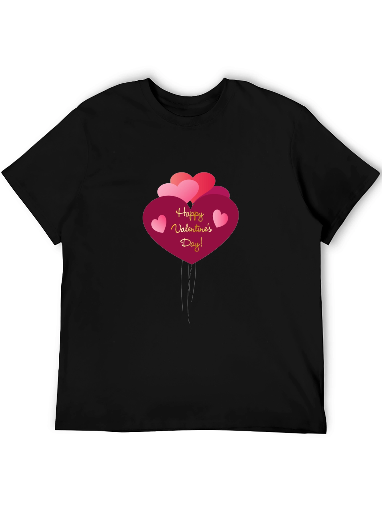 Happy Valentines Day Heart Balloon Graphic T-Shirt