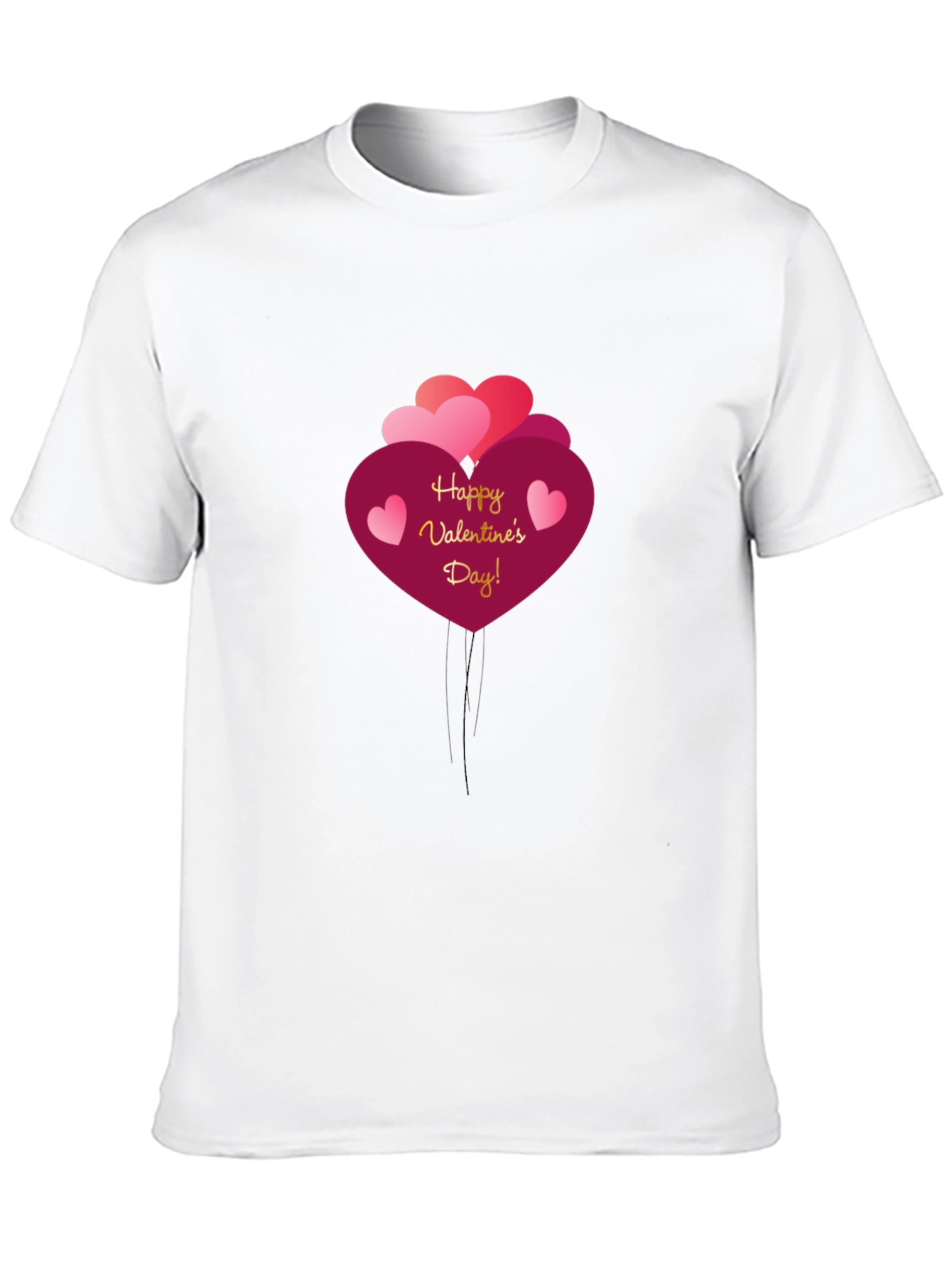 Happy Valentines Day Heart Balloon Graphic T-Shirt