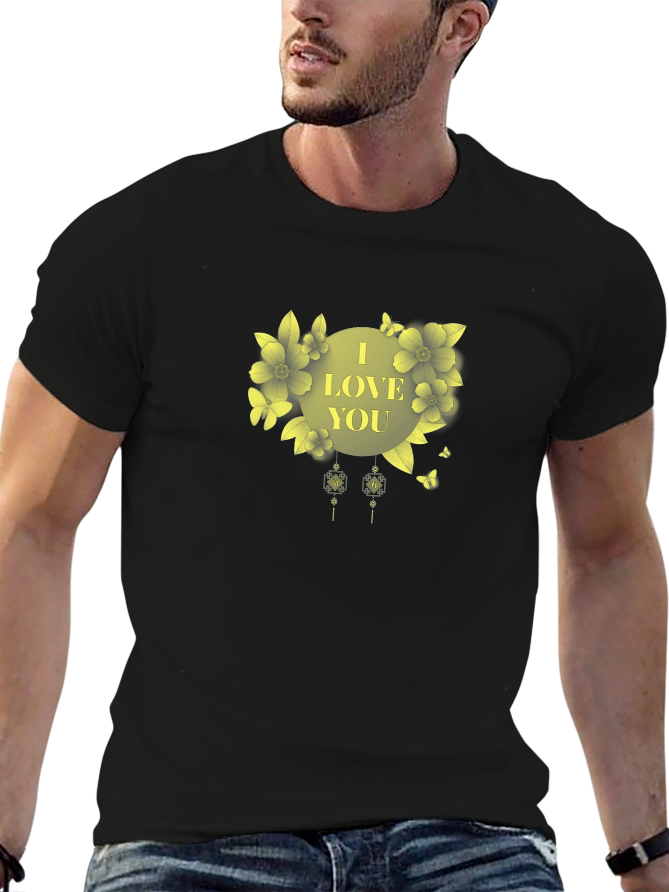 I Love You Floral Graphic T-Shirt
