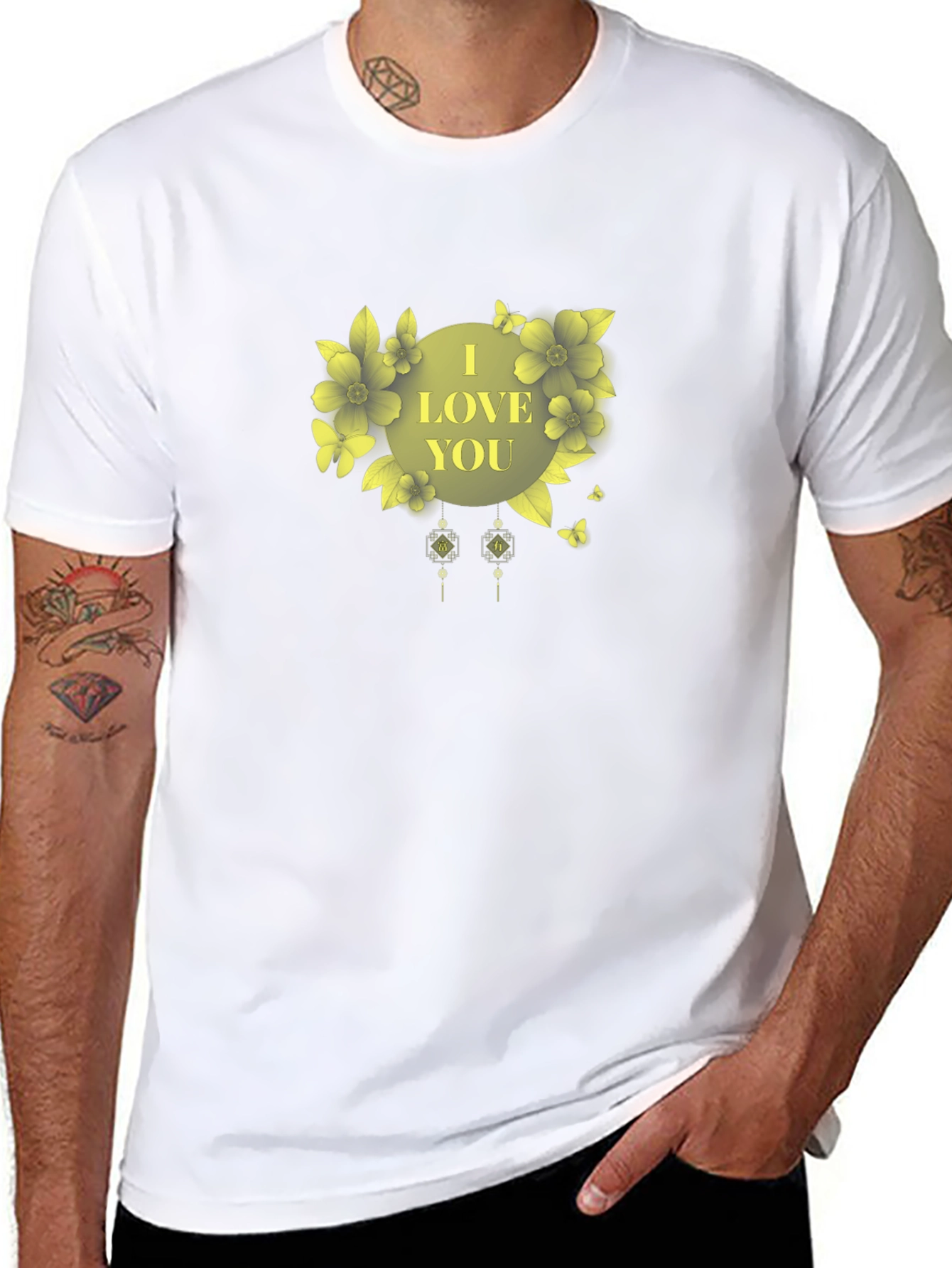 I Love You Floral Graphic T-Shirt