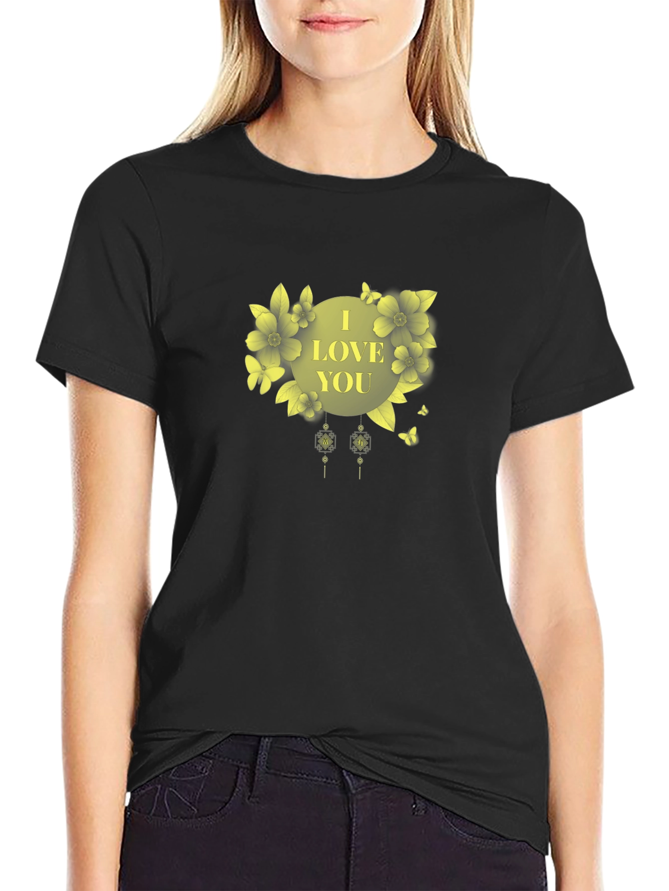 I Love You Floral Graphic T-Shirt