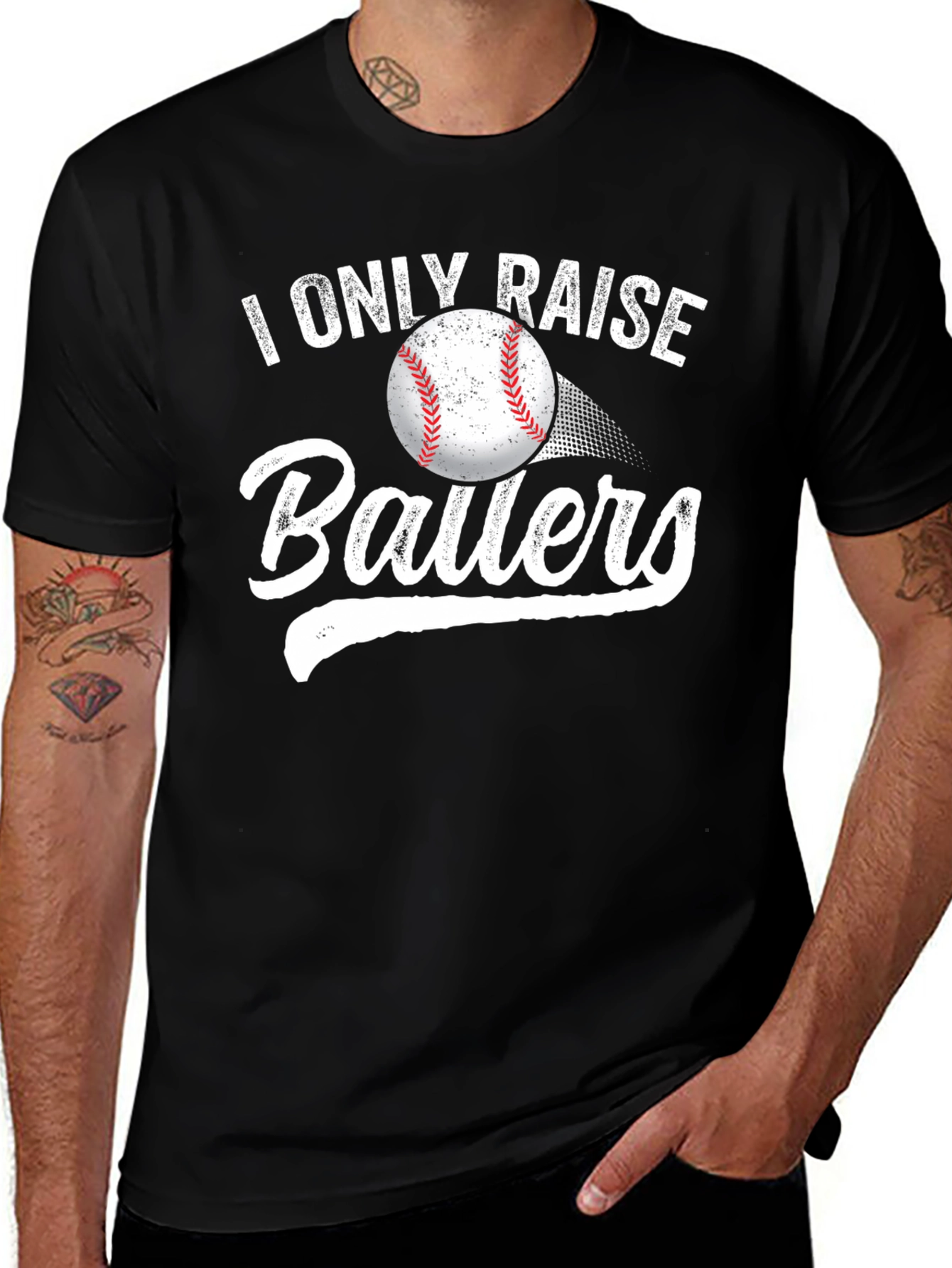 I Only Raise Ballers Graphic Tee - Baseball T-Shirt