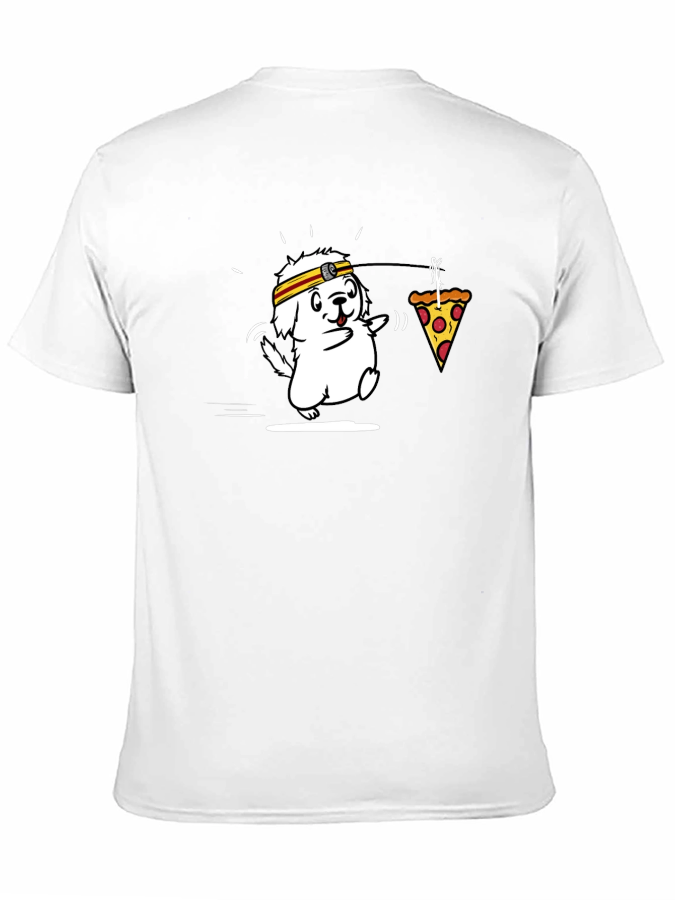 Pizza Loving Dog Black T-Shirt