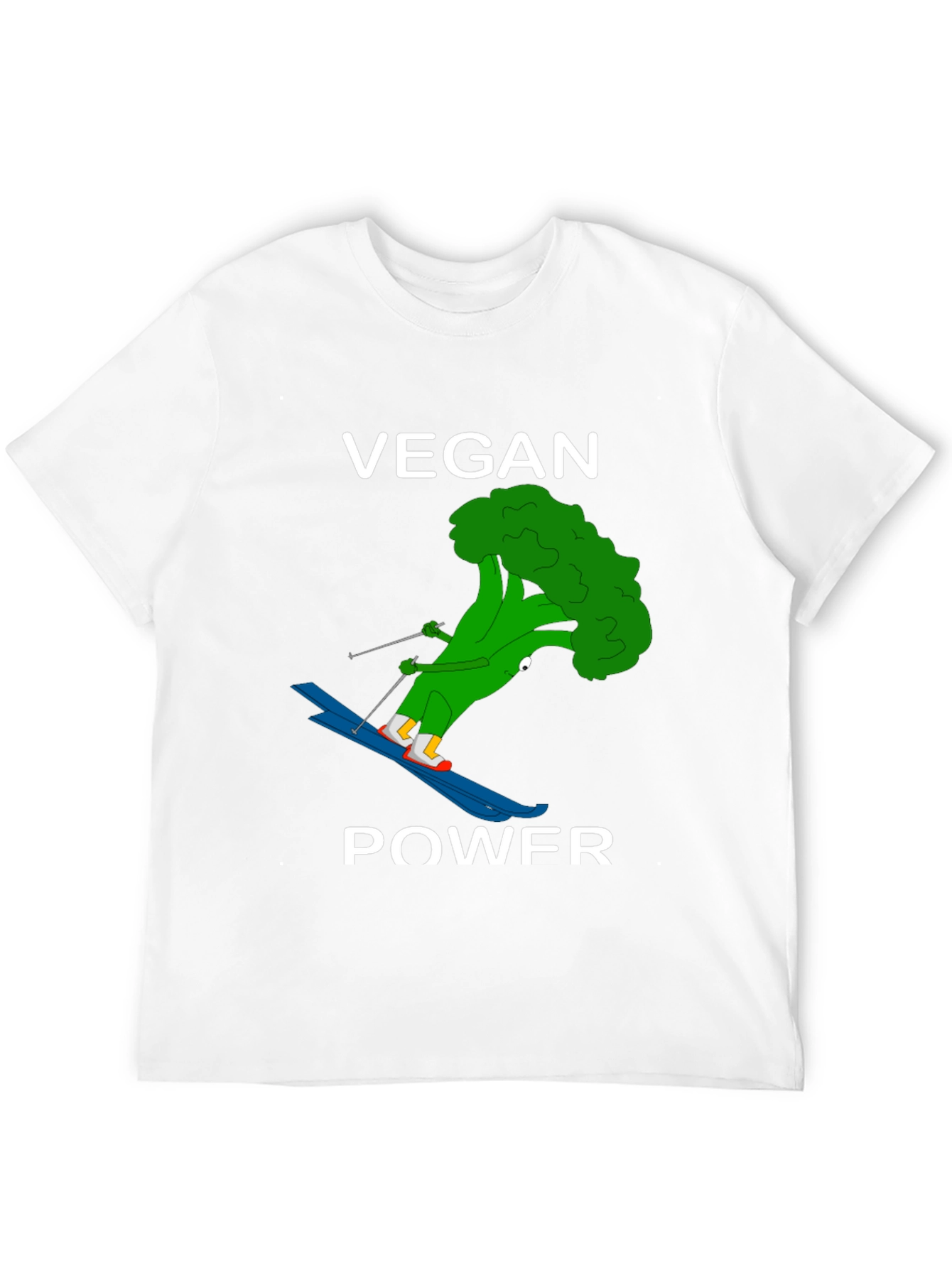 Vegan Power Skiing Broccoli T-Shirt
