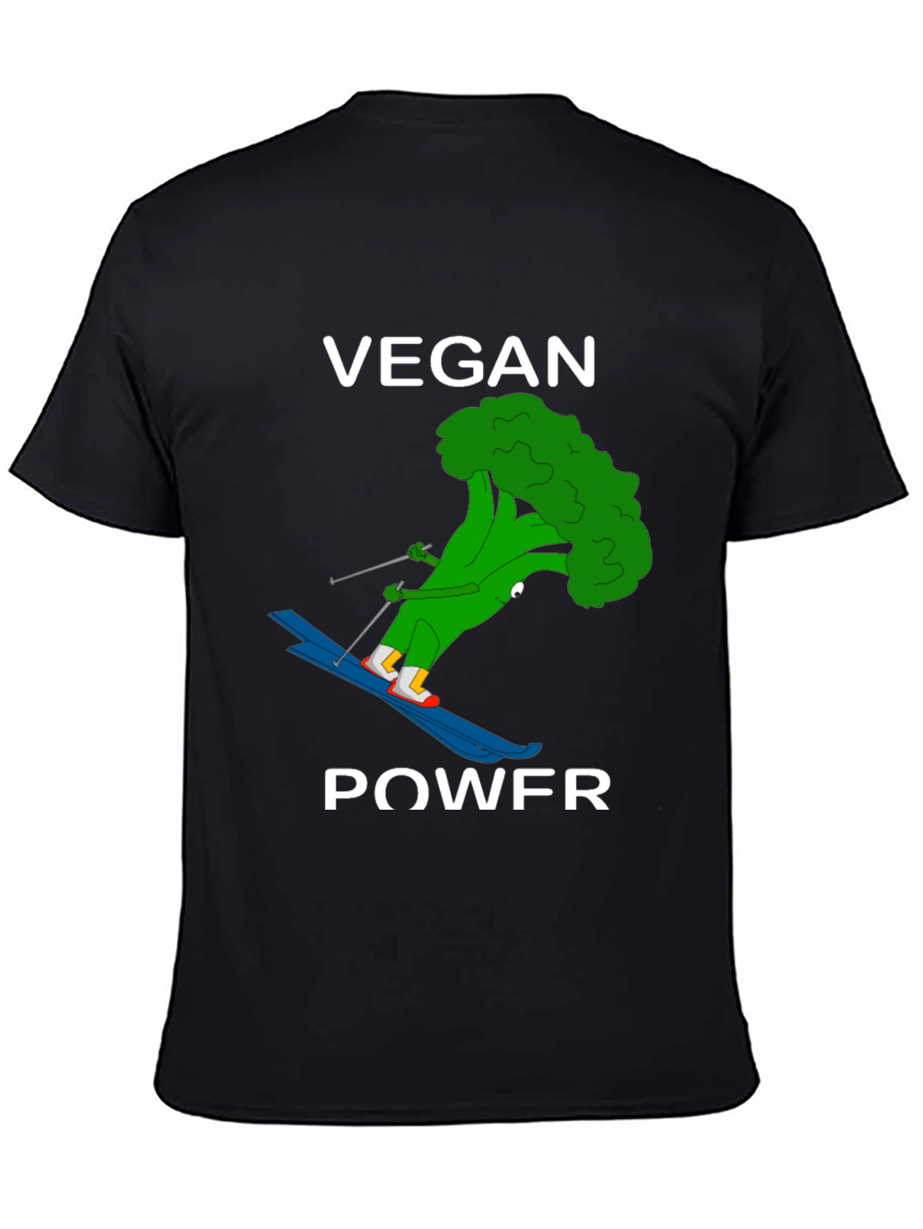 Vegan Power Skiing Broccoli T-Shirt