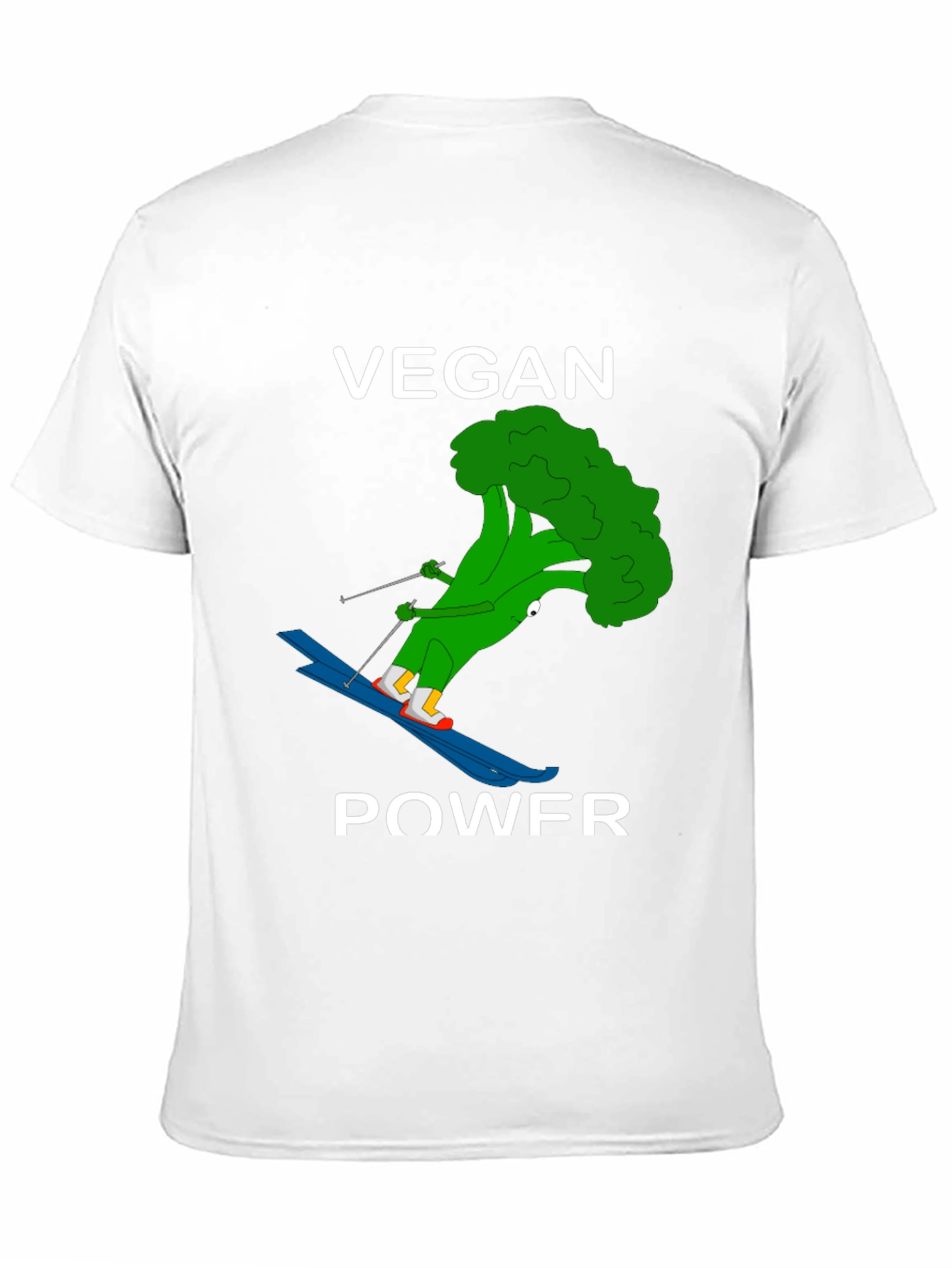 Vegan Power Skiing Broccoli T-Shirt