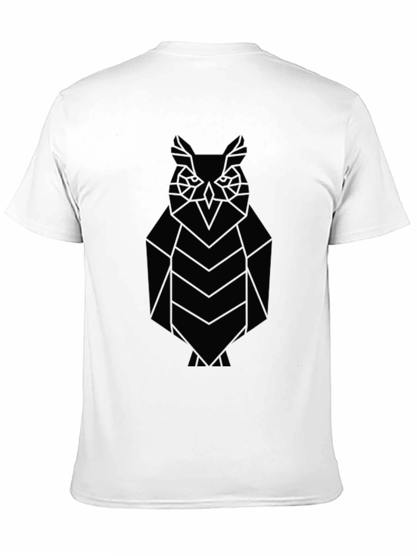 Geometric Owl Graphic T-Shirt - Sleek Black Tee