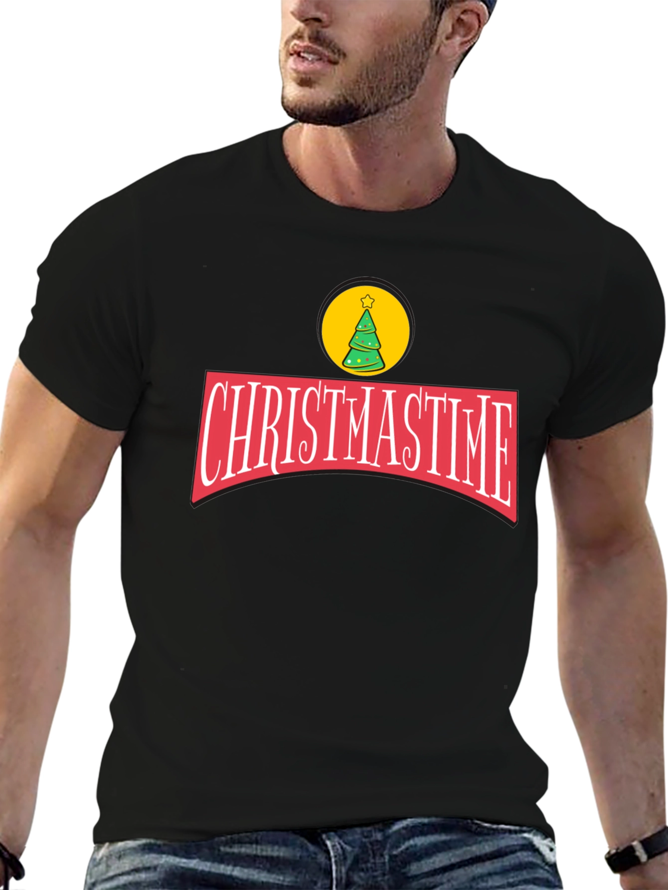 Christmastime Black Graphic Tee