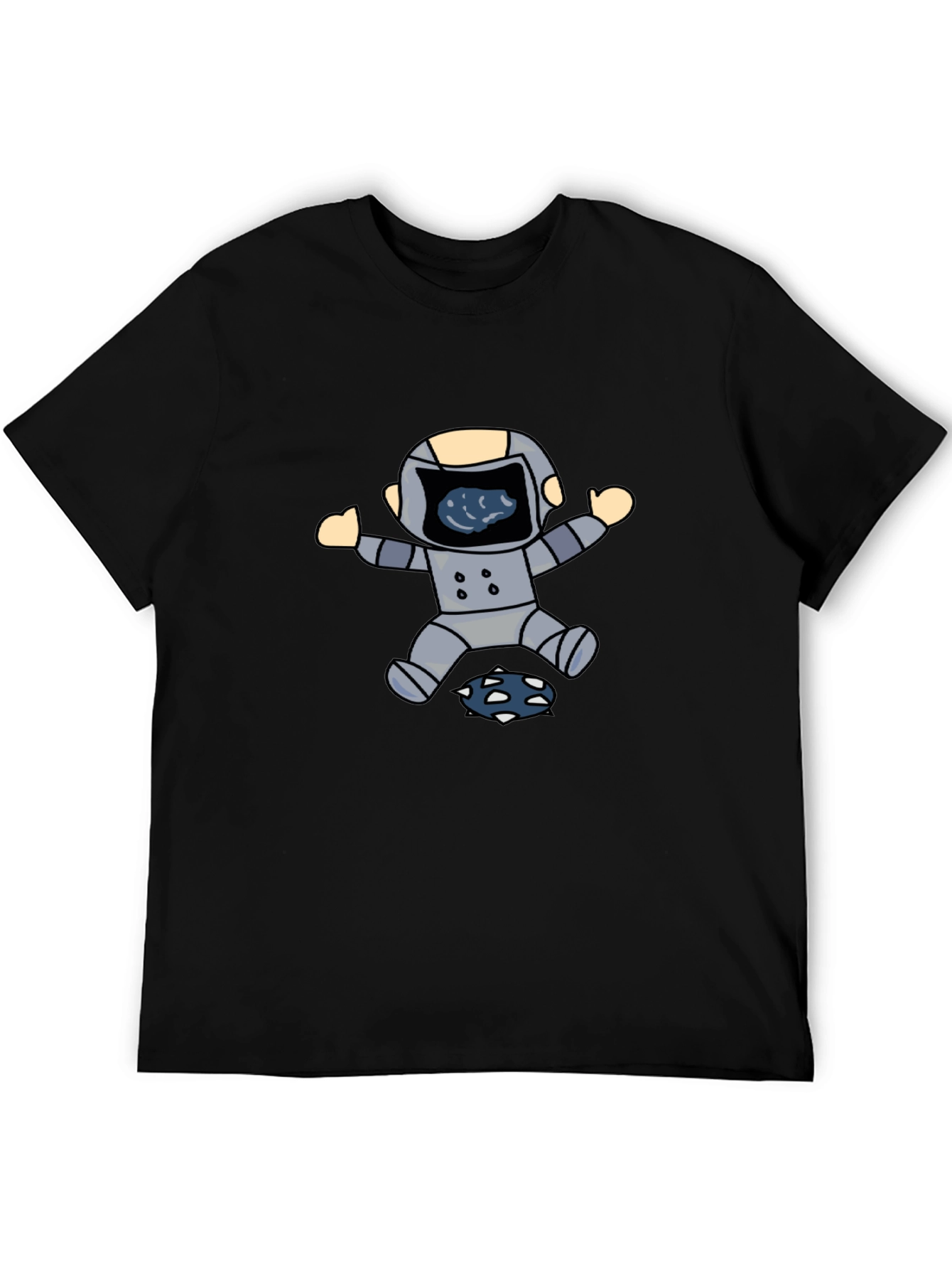 Astronaut Graphic Print Black T-Shirt
