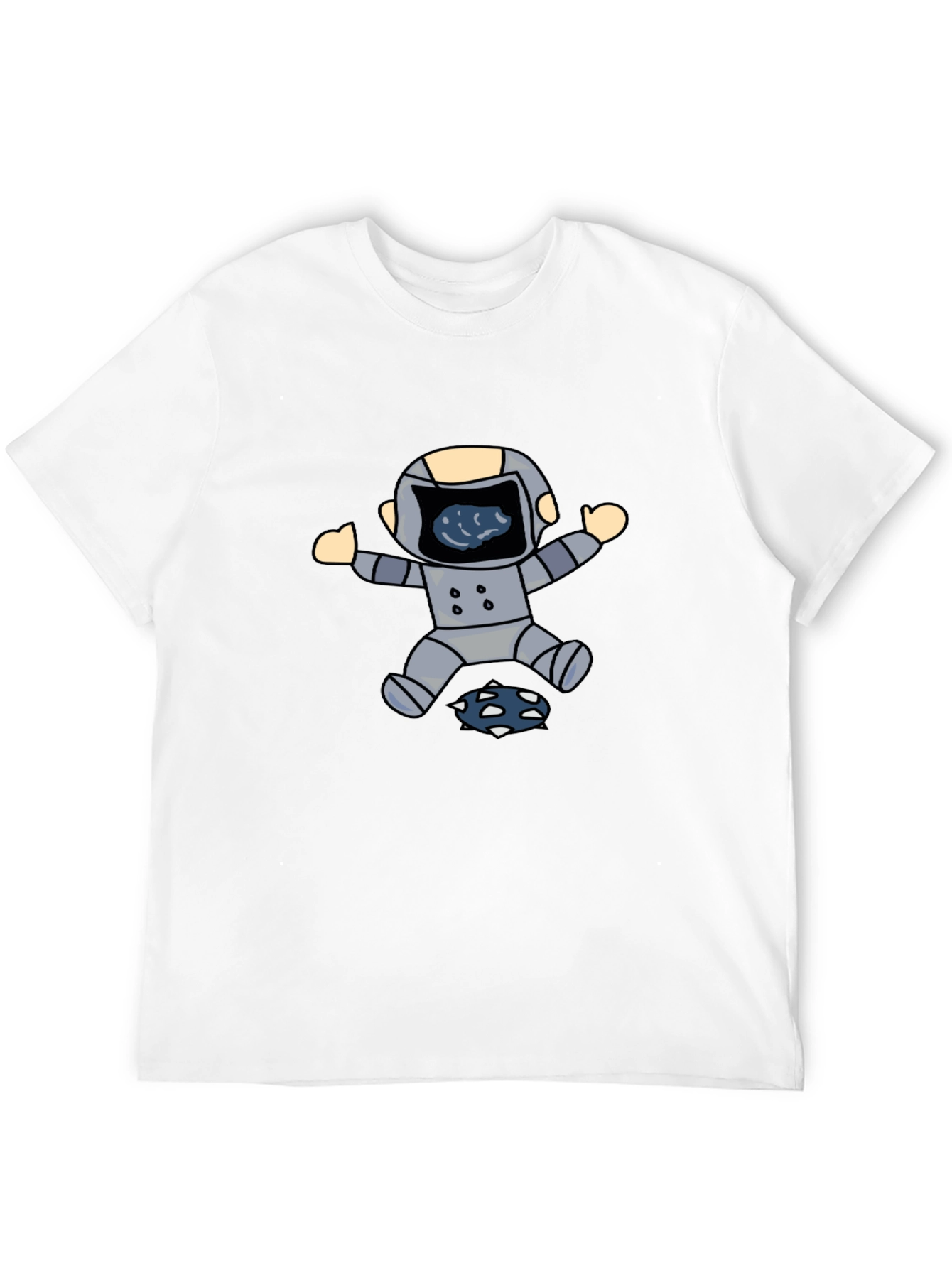 Astronaut Graphic Print Black T-Shirt