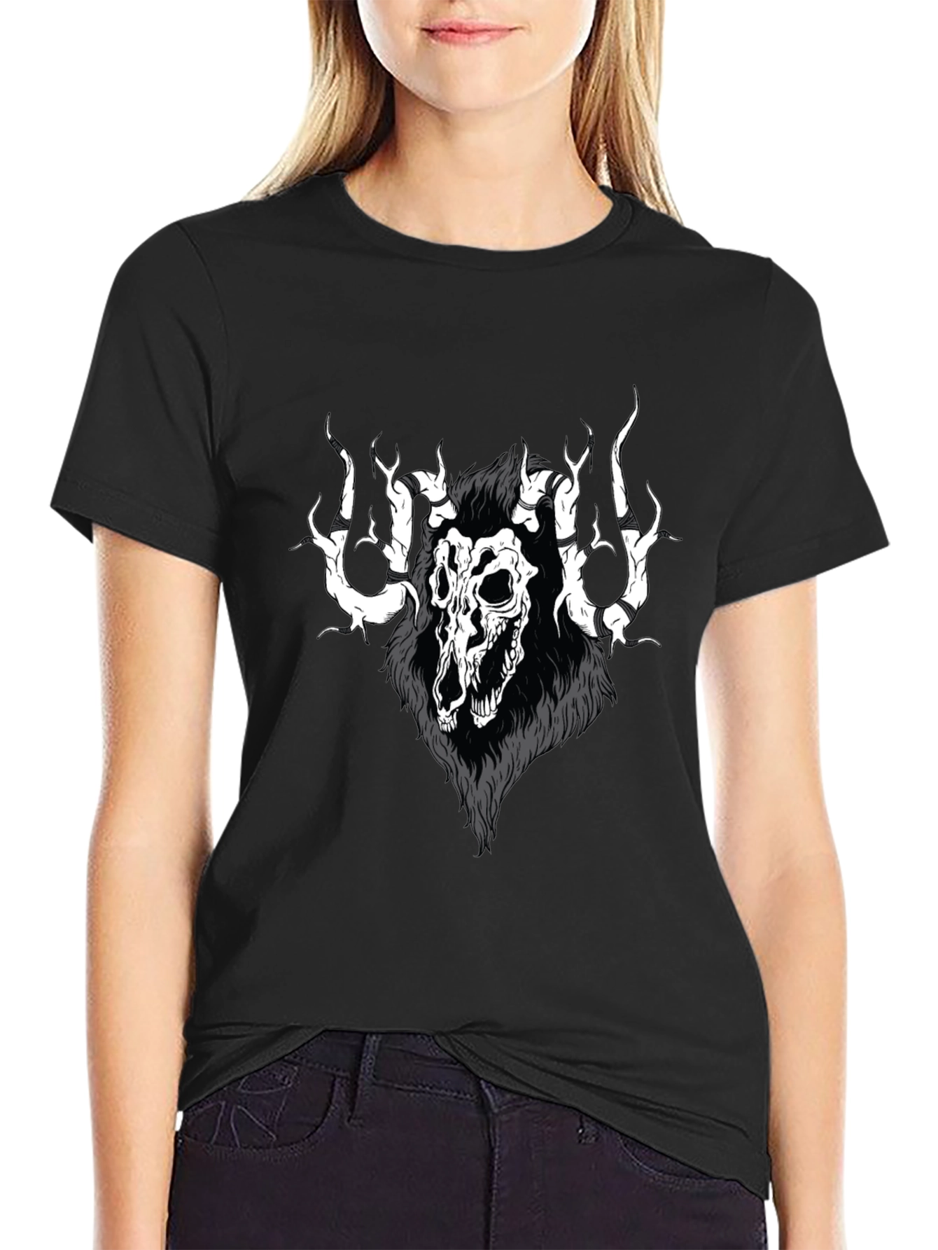Skull Graphic T-Shirt - Gothic Style Black Tee