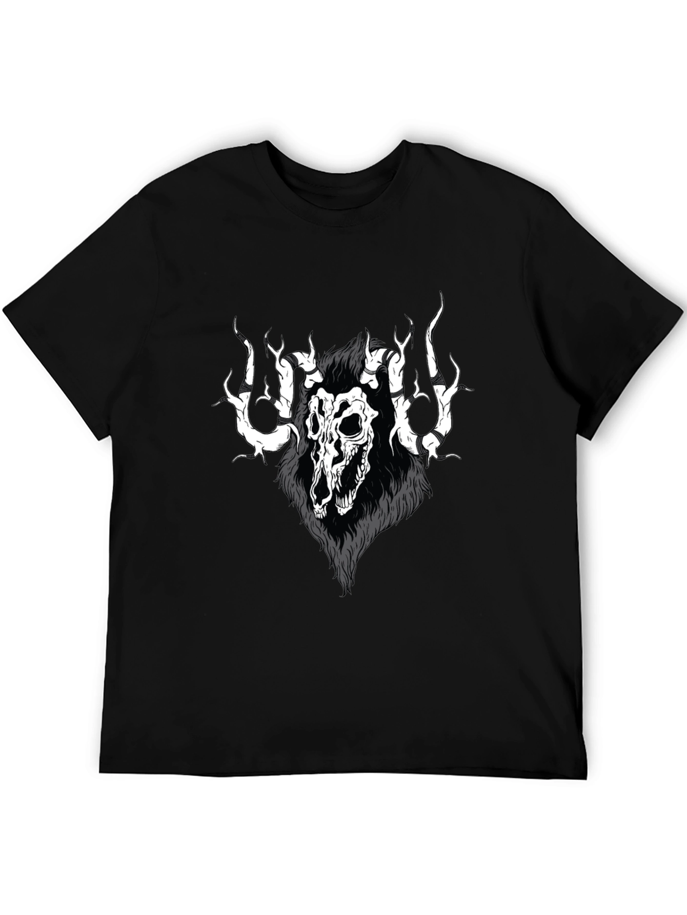 Skull Graphic T-Shirt - Gothic Style Black Tee
