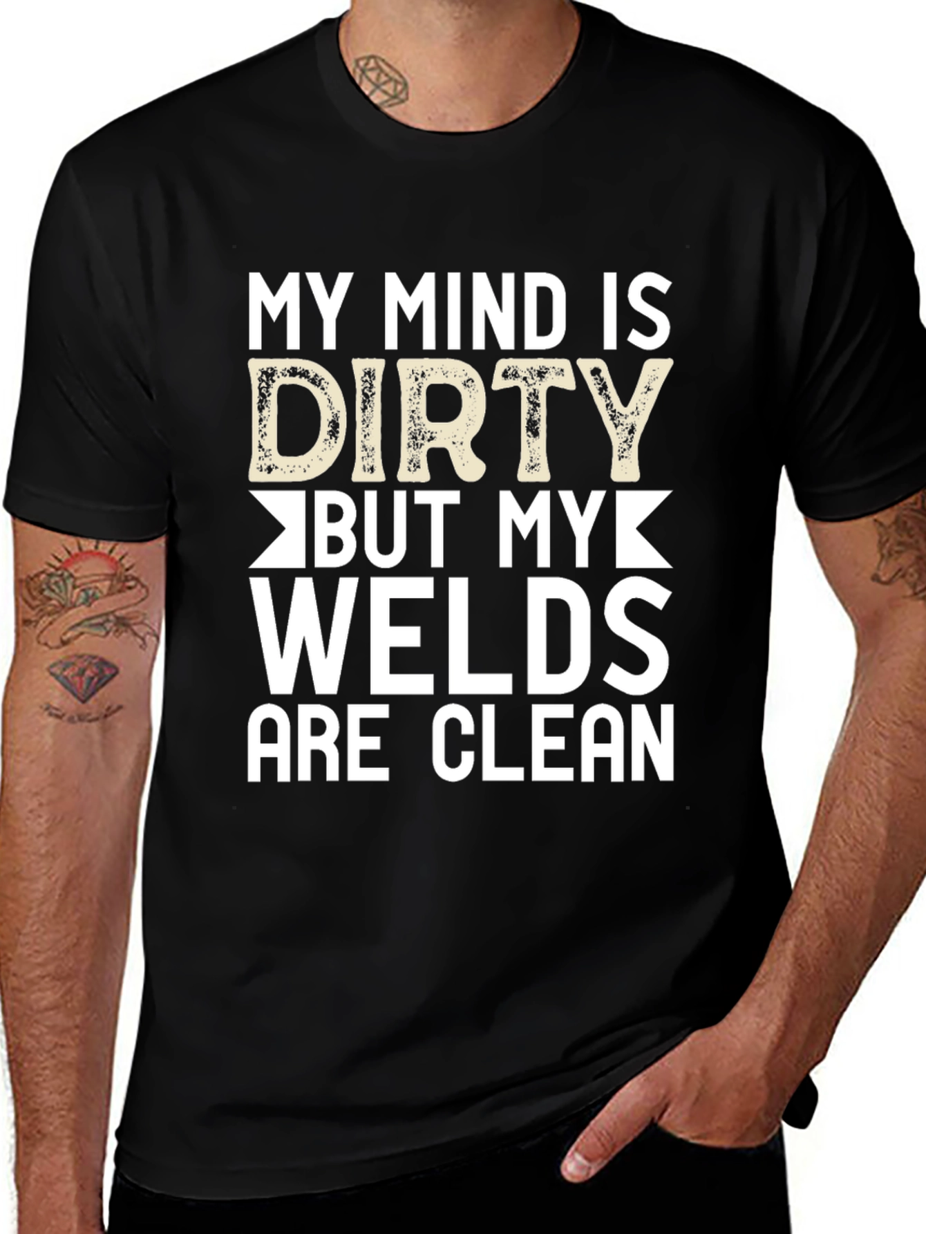 Dirty Mind Clean Welds Black Graphic Tee