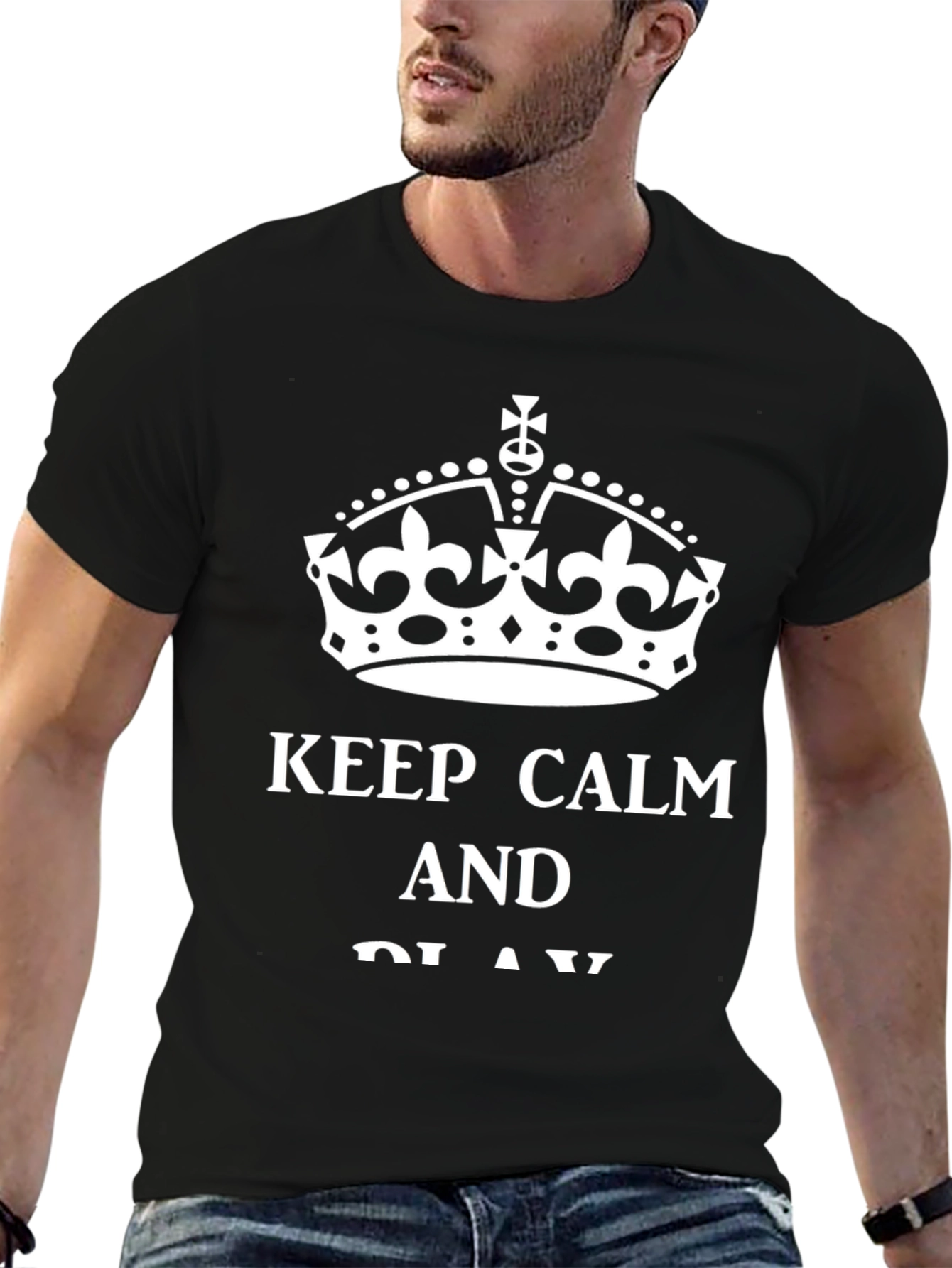 Keep Calm and Play T-Shirt - Black Graphic Tee