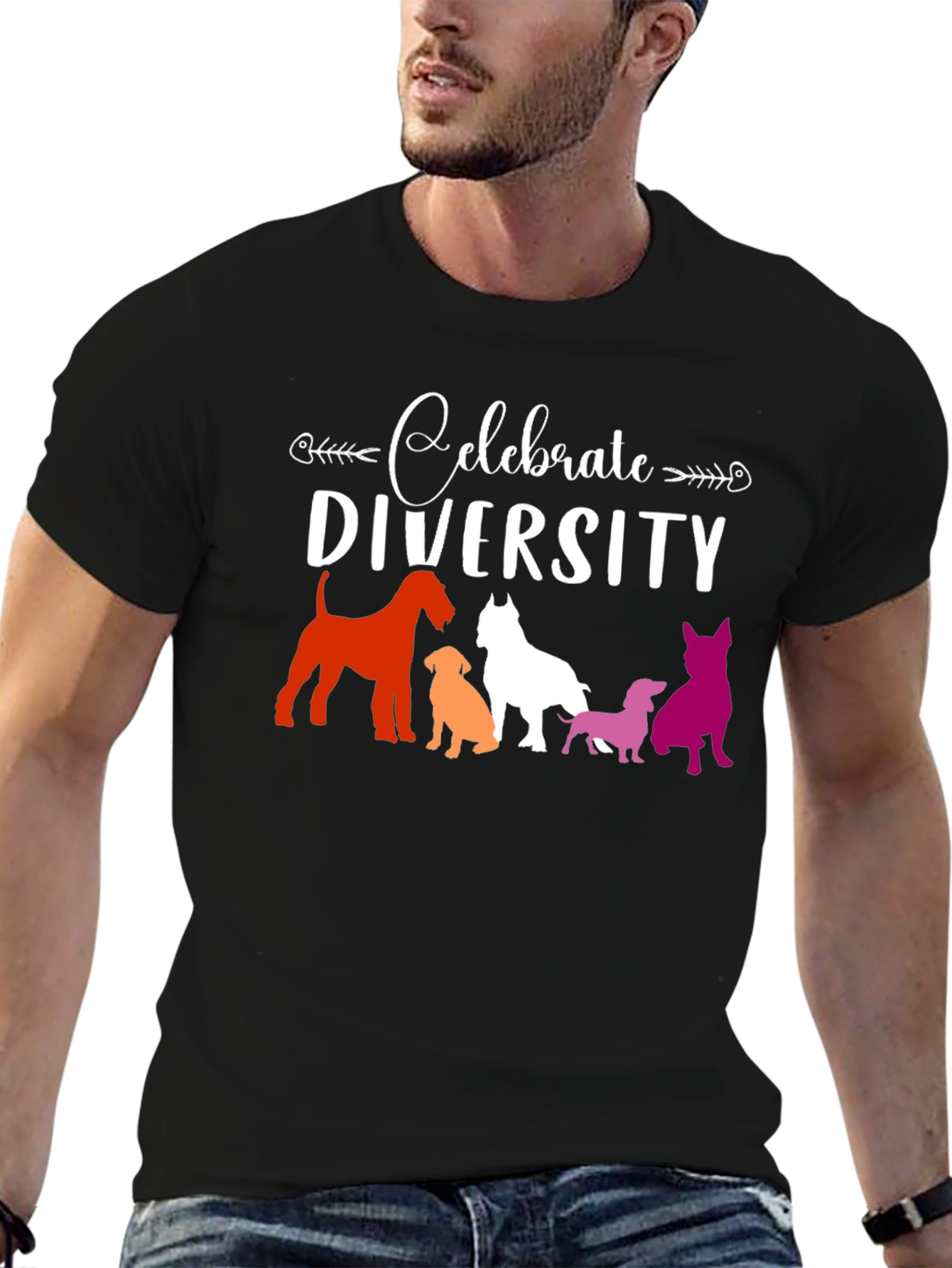 Celebrate Diversity Dog Breed Graphic Tee