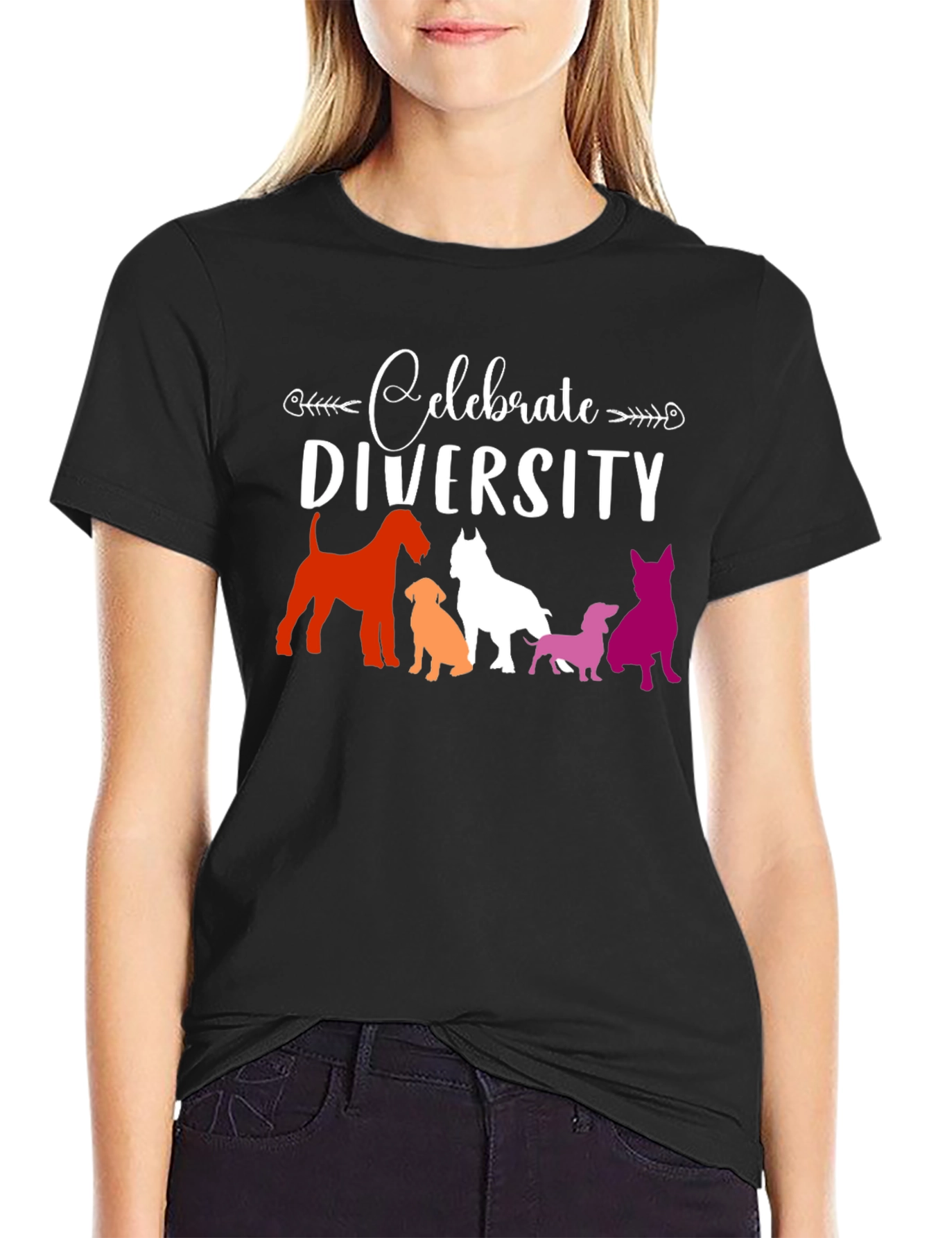 Celebrate Diversity Dog Breed Graphic Tee