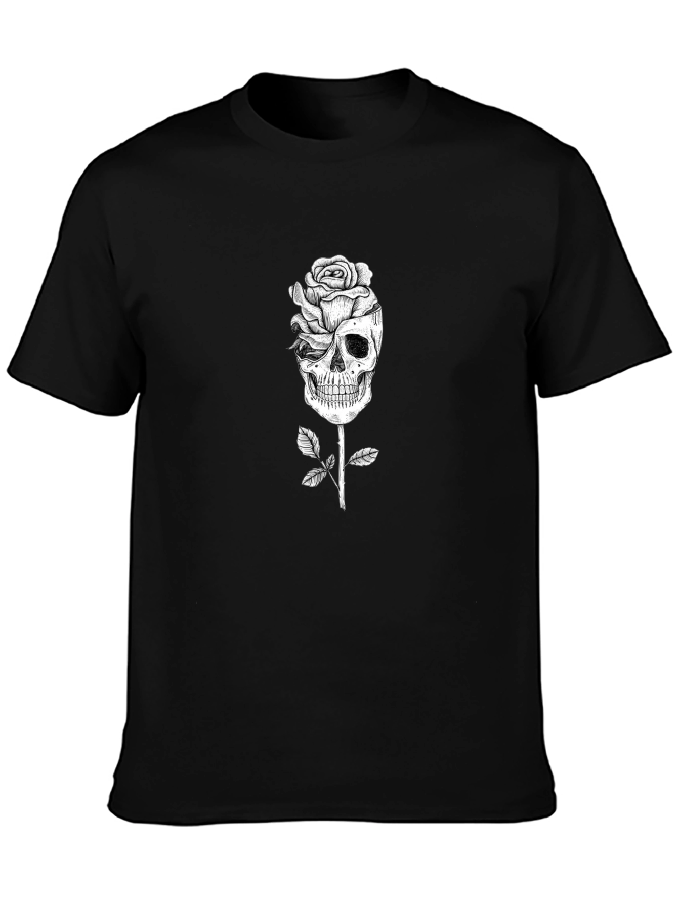 Skull Rose Graphic Tee - Gothic Fashion