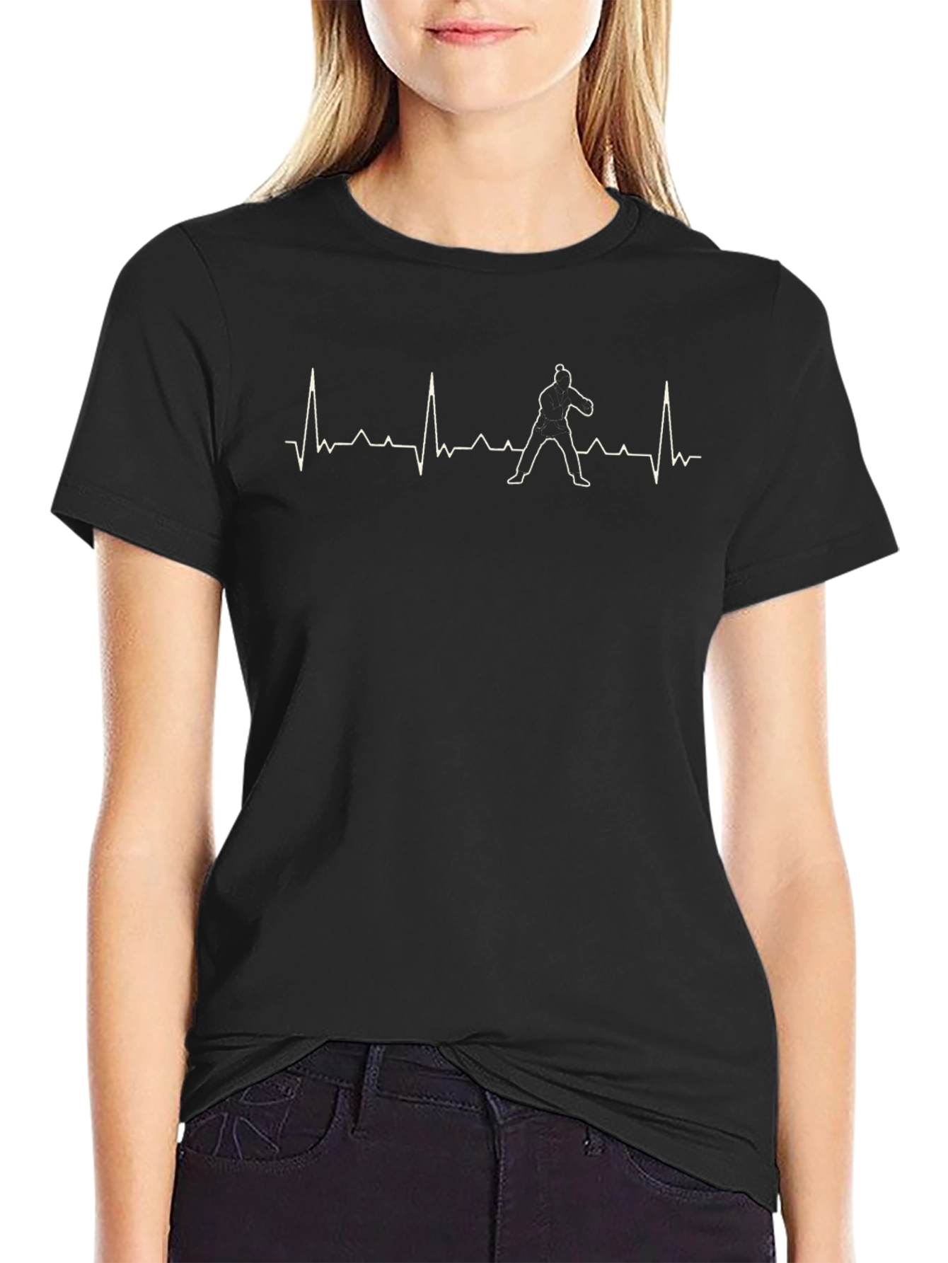 Heartbeat Kung Fu Black T-Shirt