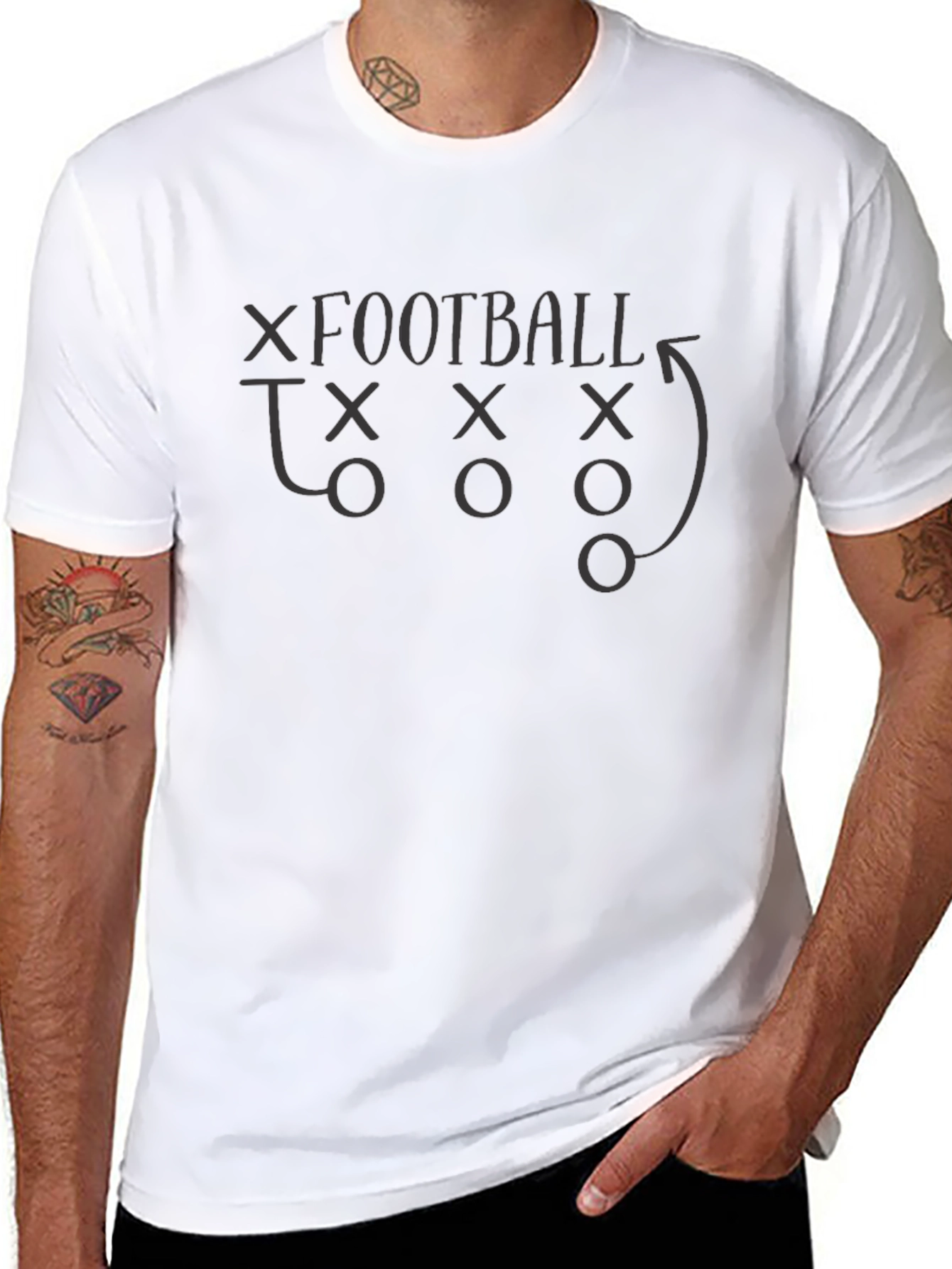 Football Play Black T-Shirt