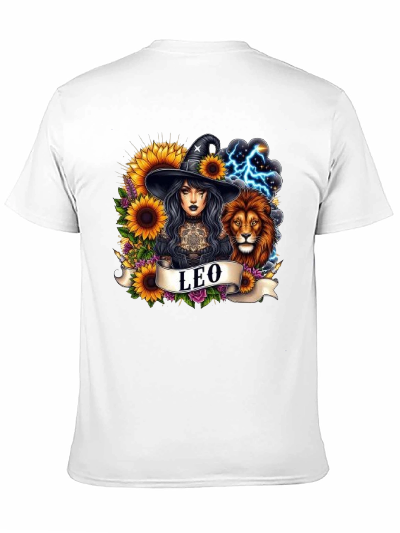 Leo Zodiac Witch & Lion T-Shirt