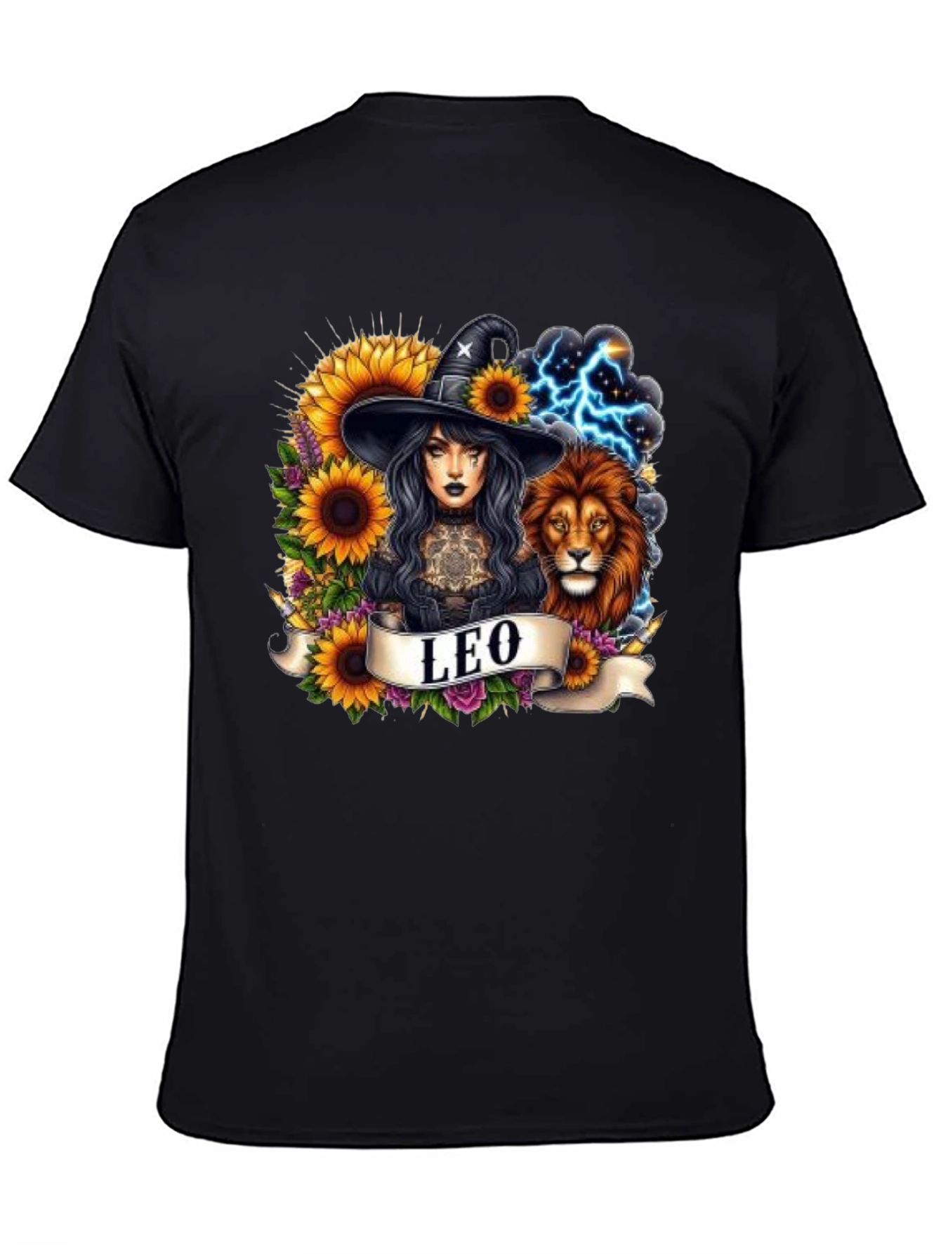 Leo Zodiac Witch & Lion T-Shirt