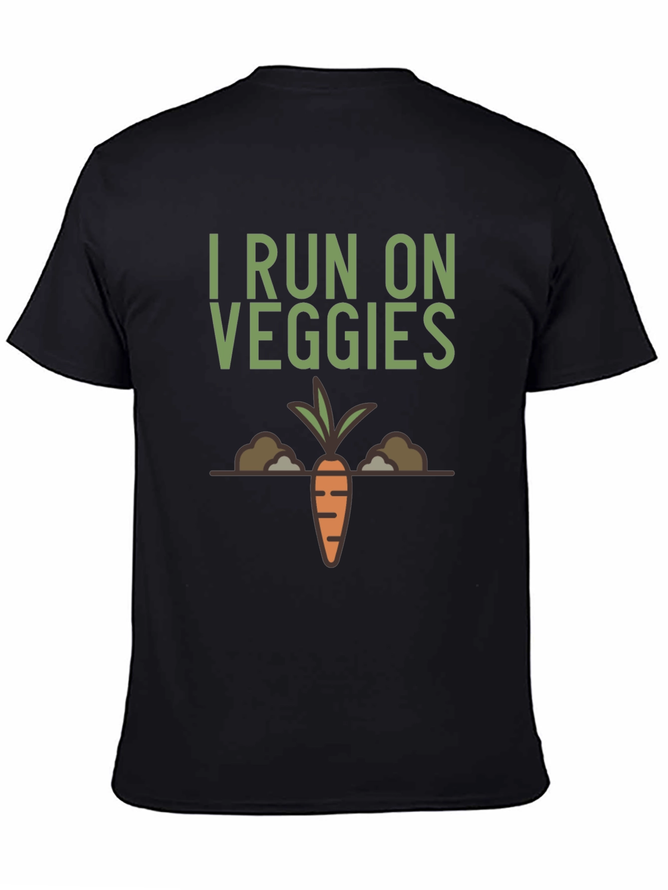 I Run on Veggies Graphic T-Shirt - Black