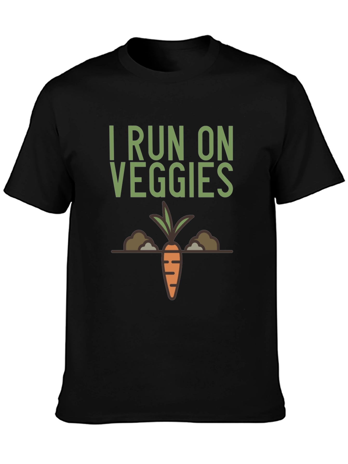 I Run on Veggies Graphic T-Shirt - Black