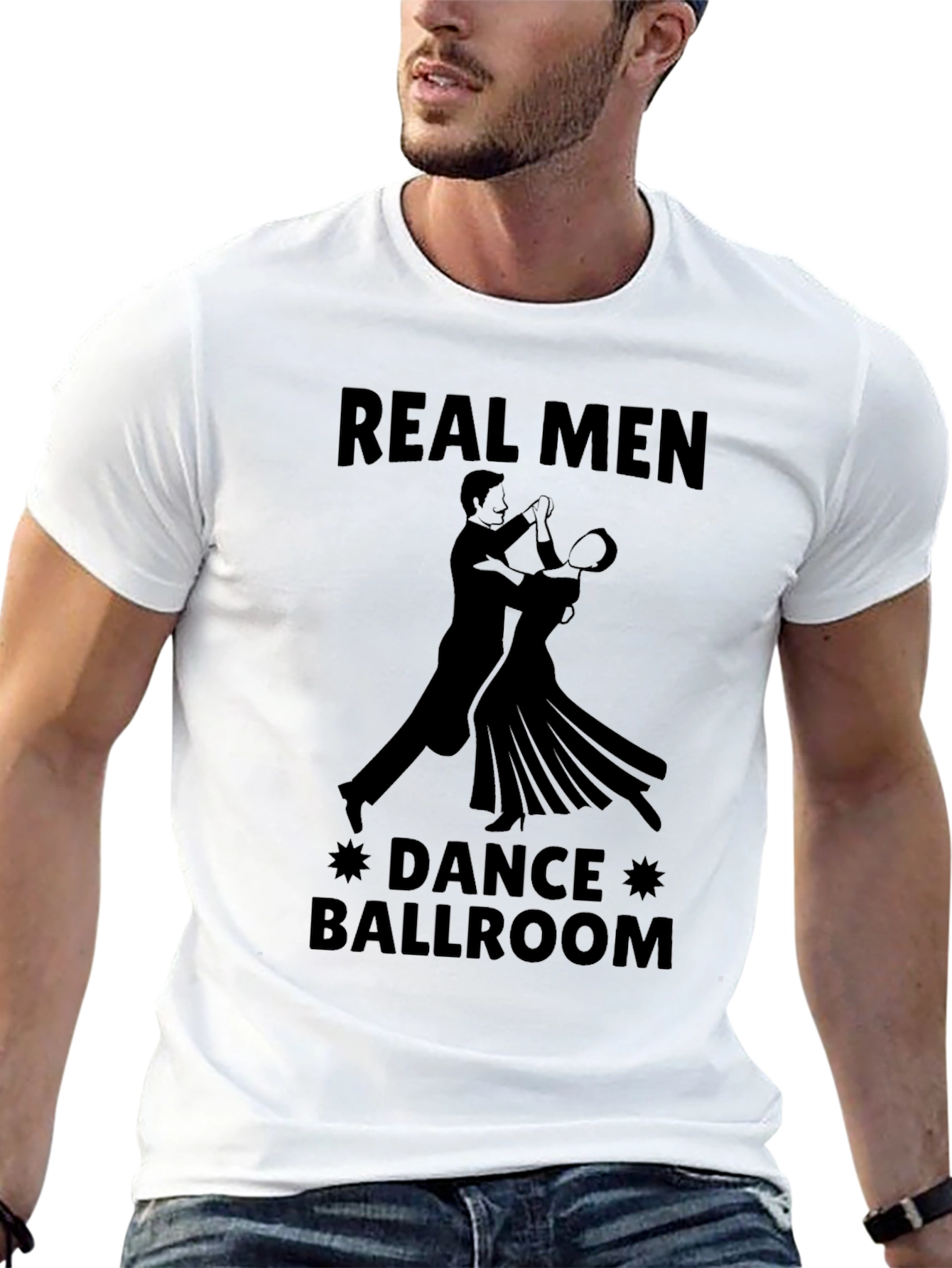 Real Men Dance Ballroom Graphic Tee - Black