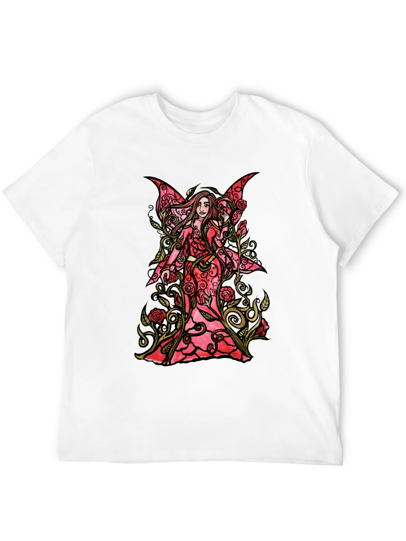 Fairy Roses Graphic Black T-Shirt