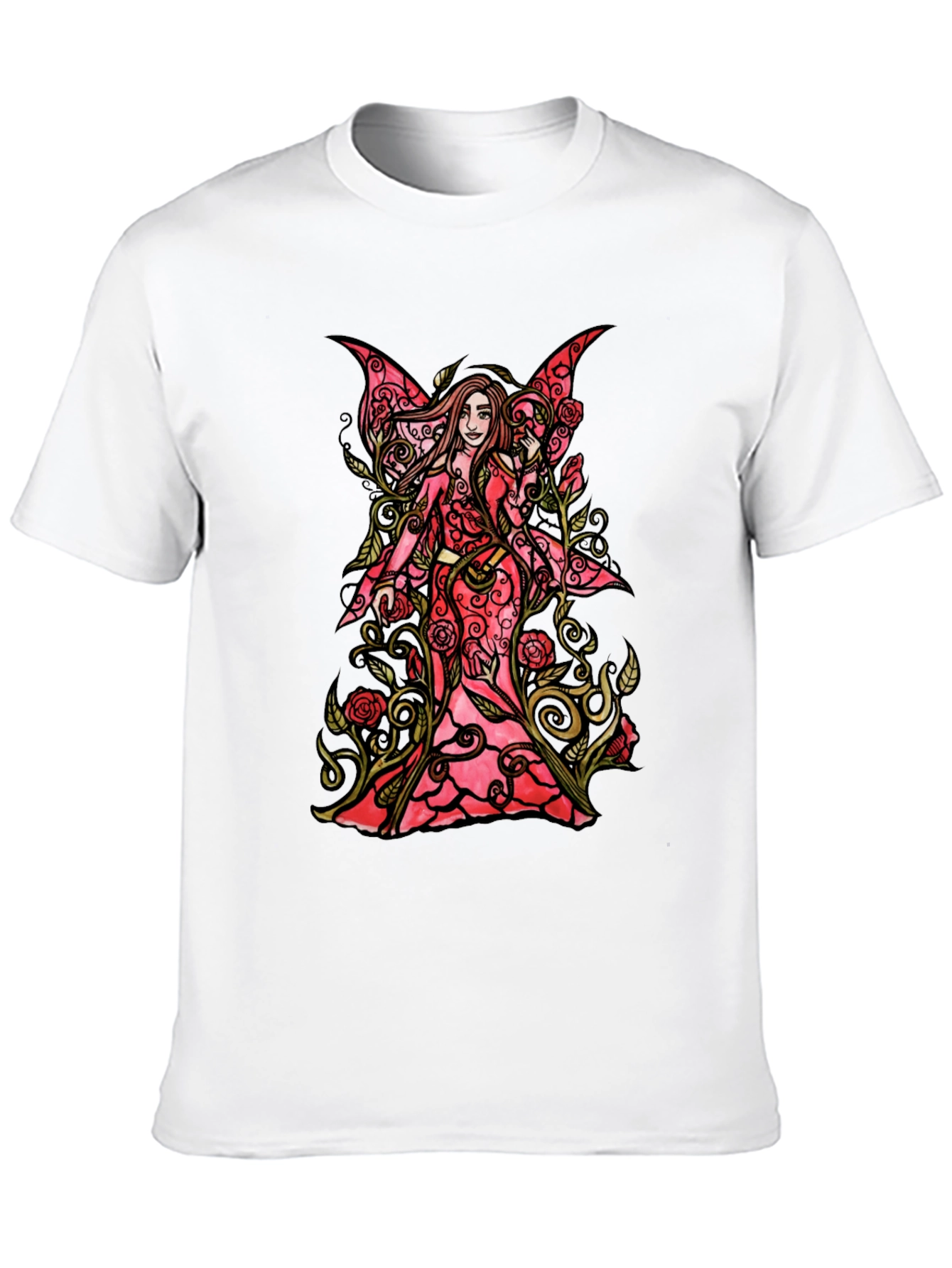 Fairy Roses Graphic Black T-Shirt
