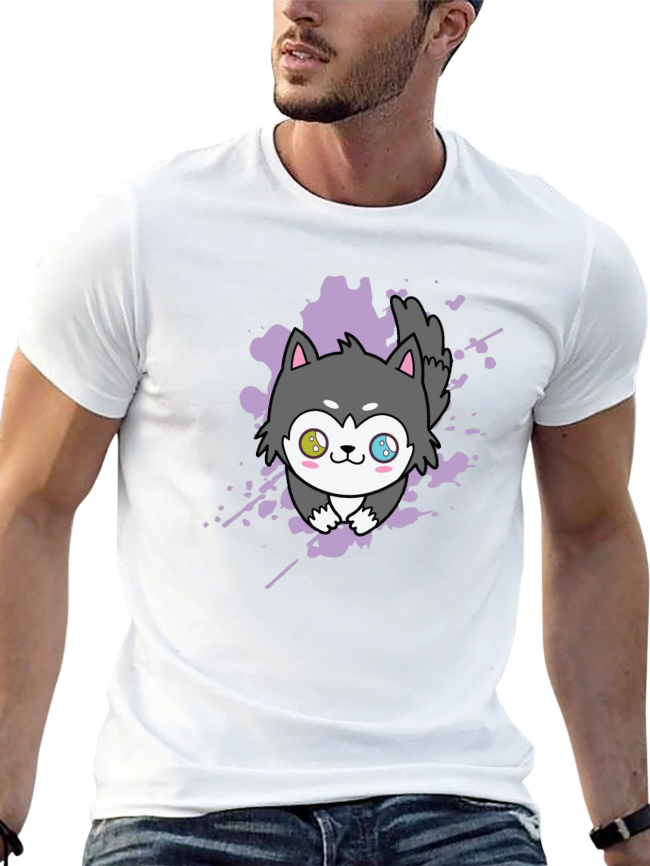 Kawaii Husky Tee - Anime Style