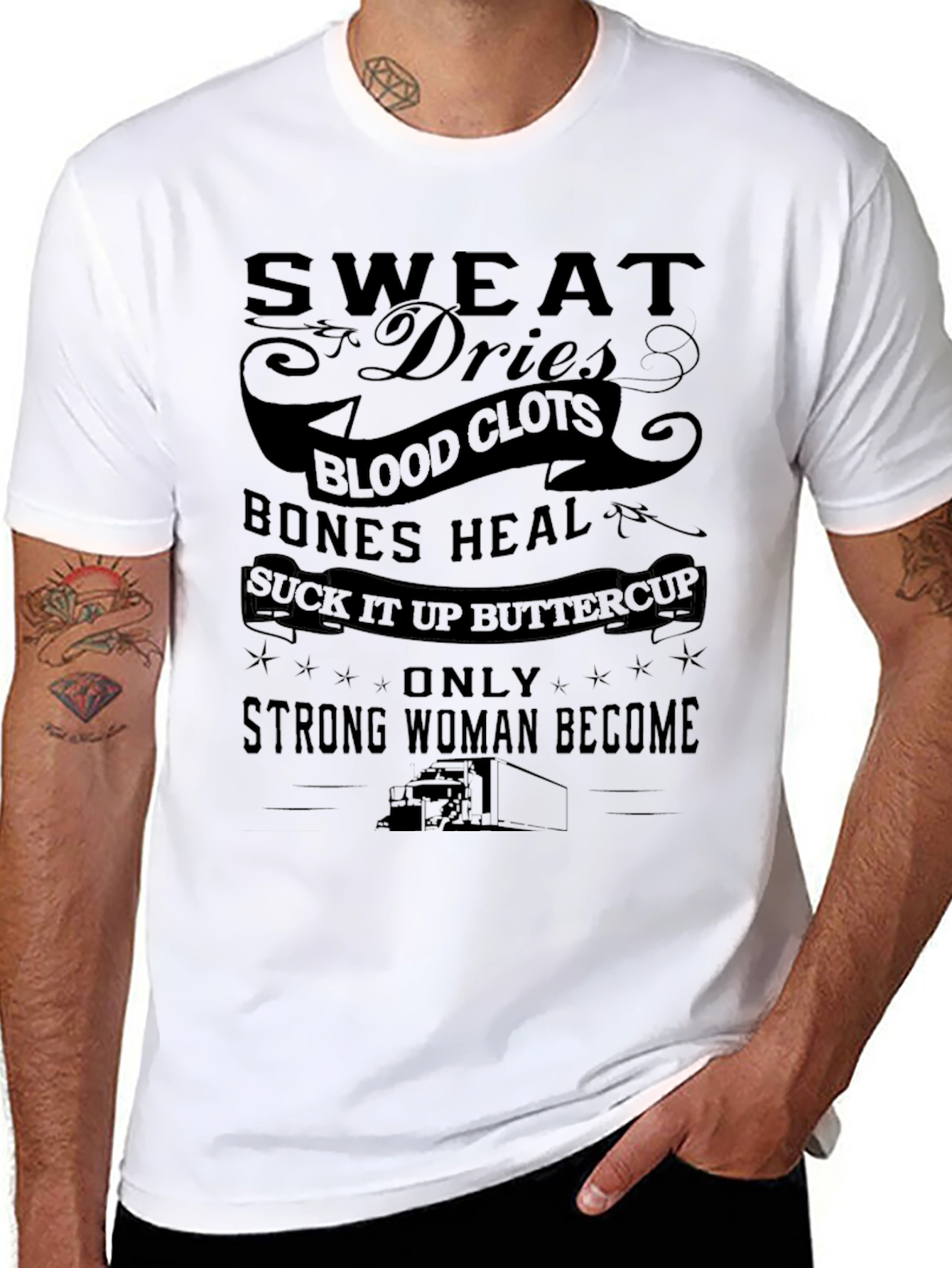 Sweat Dries Strong Woman Graphic Tee