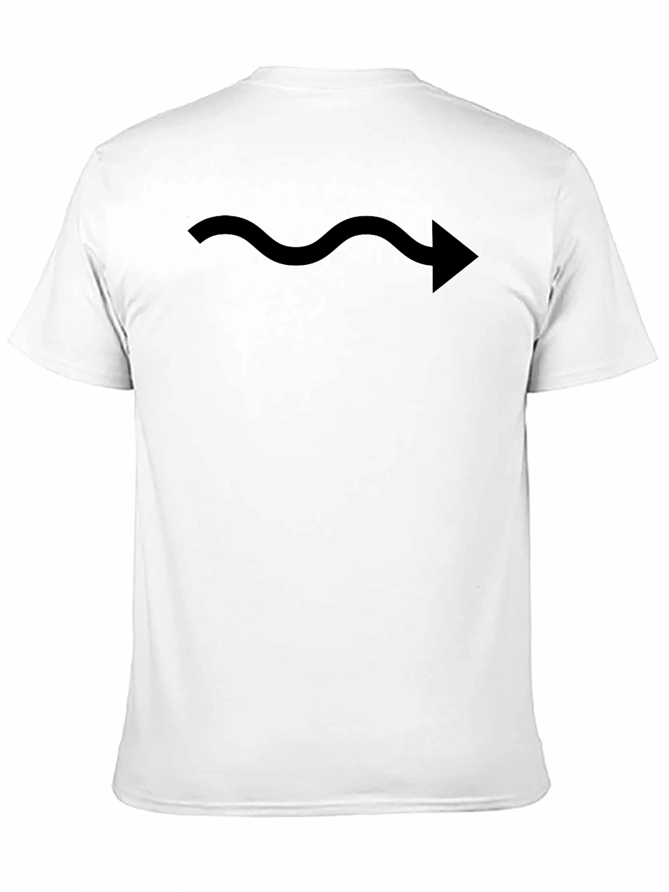 Black T-Shirt with Wavy Arrow Graphic