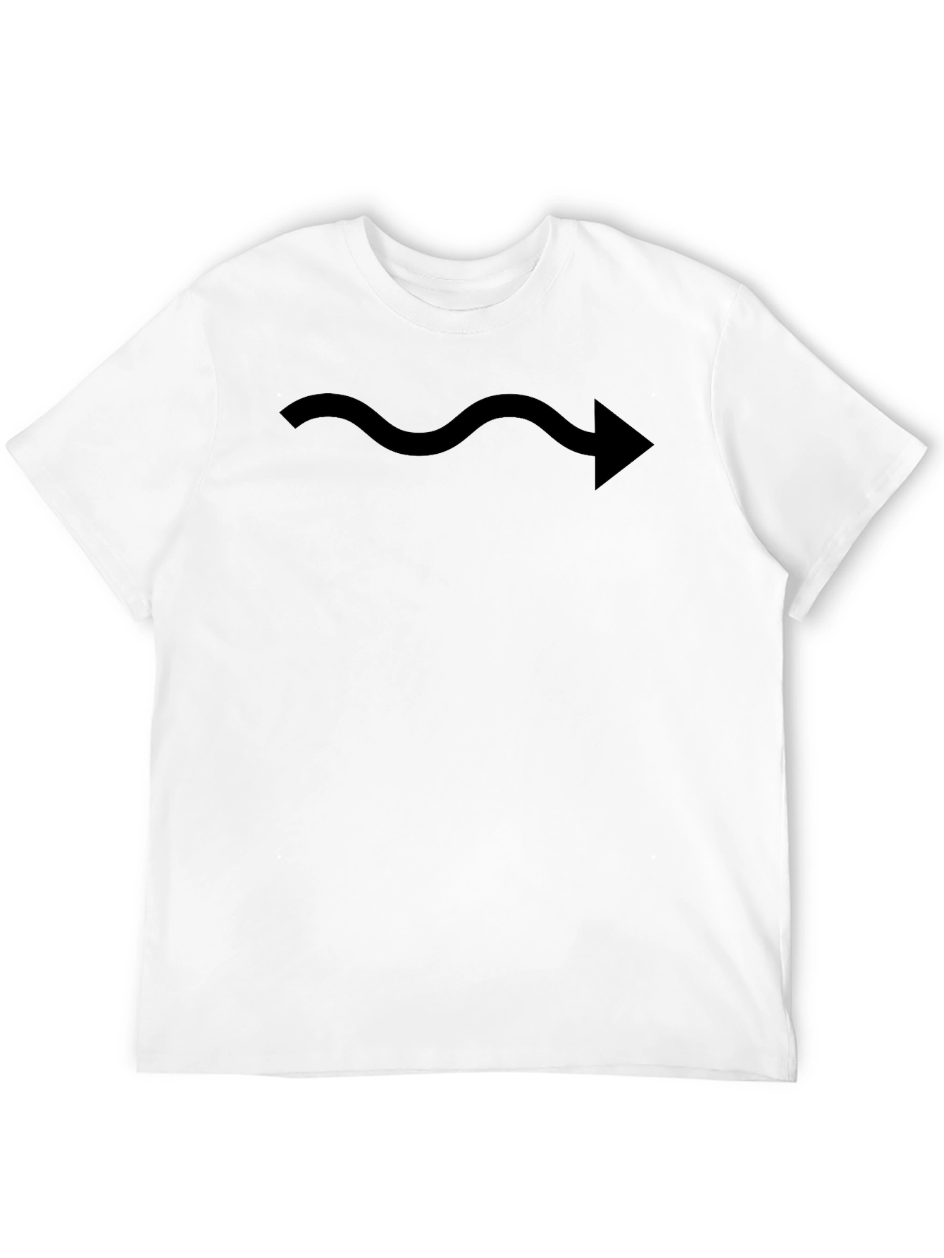Black T-Shirt with Wavy Arrow Graphic