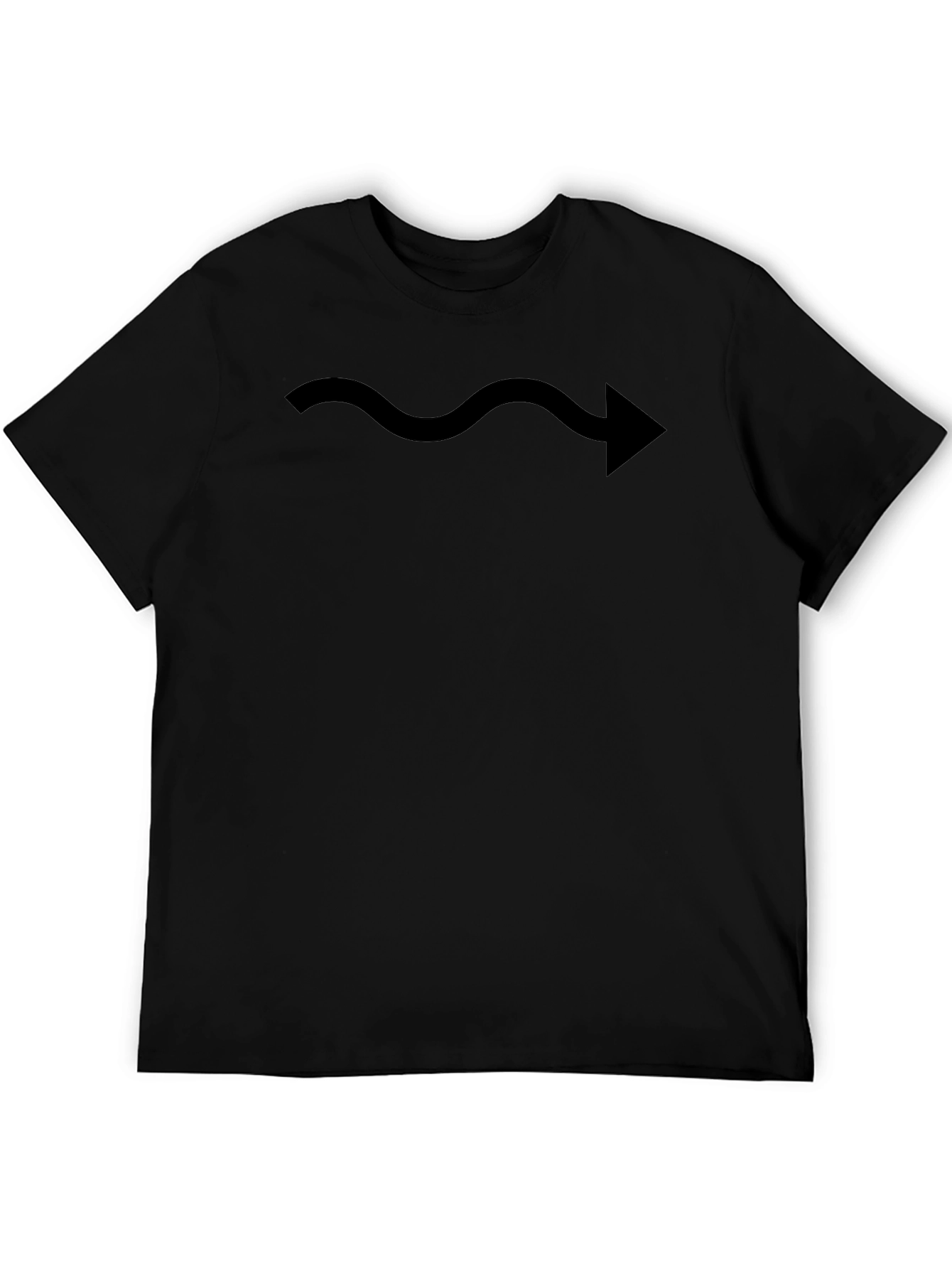 Black T-Shirt with Wavy Arrow Graphic